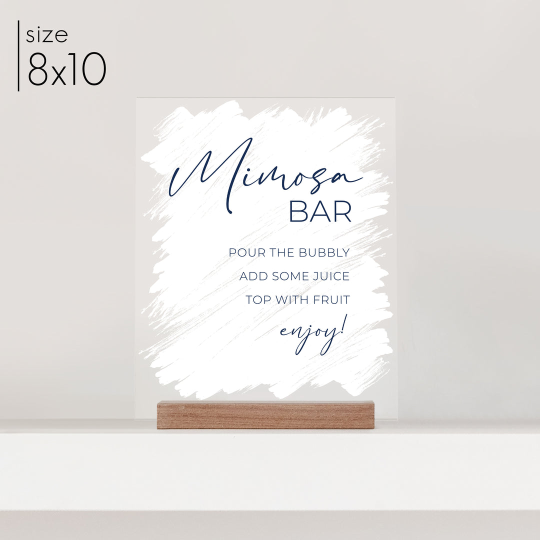 Small Brushed Acrylic Mimosa Bar Sign | Vertical Olivia