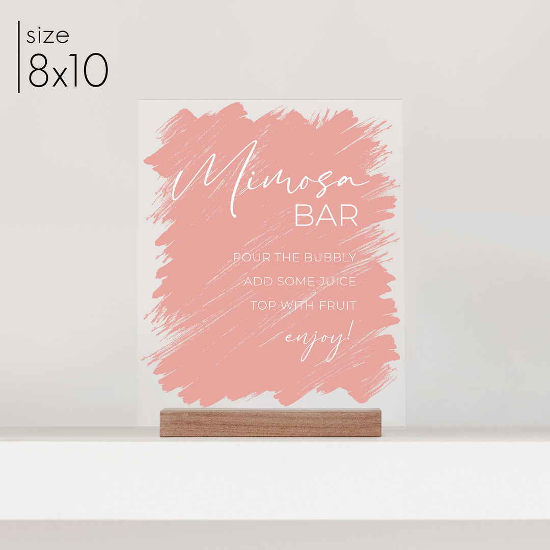 Small Brushed Acrylic Mimosa Bar Sign | Vertical Olivia