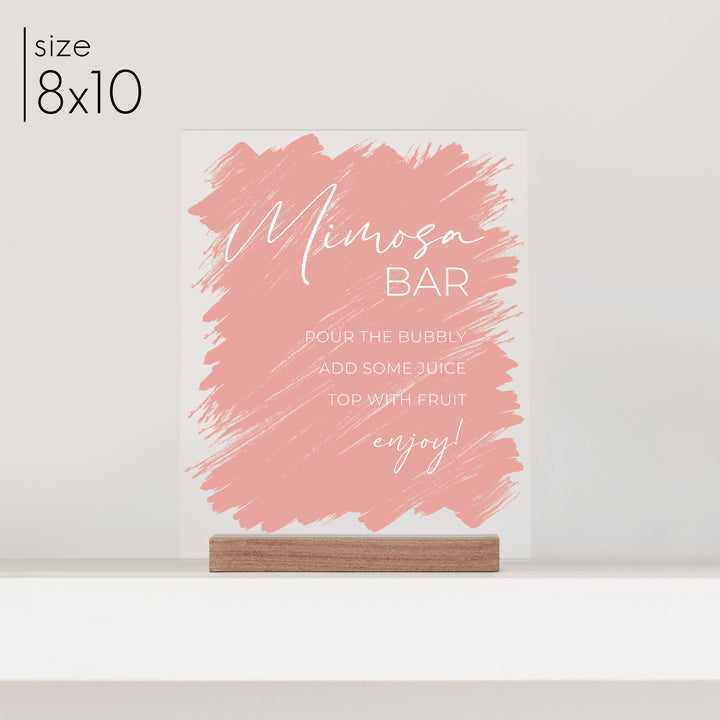 Small Brushed Acrylic Mimosa Bar Sign | Vertical Olivia