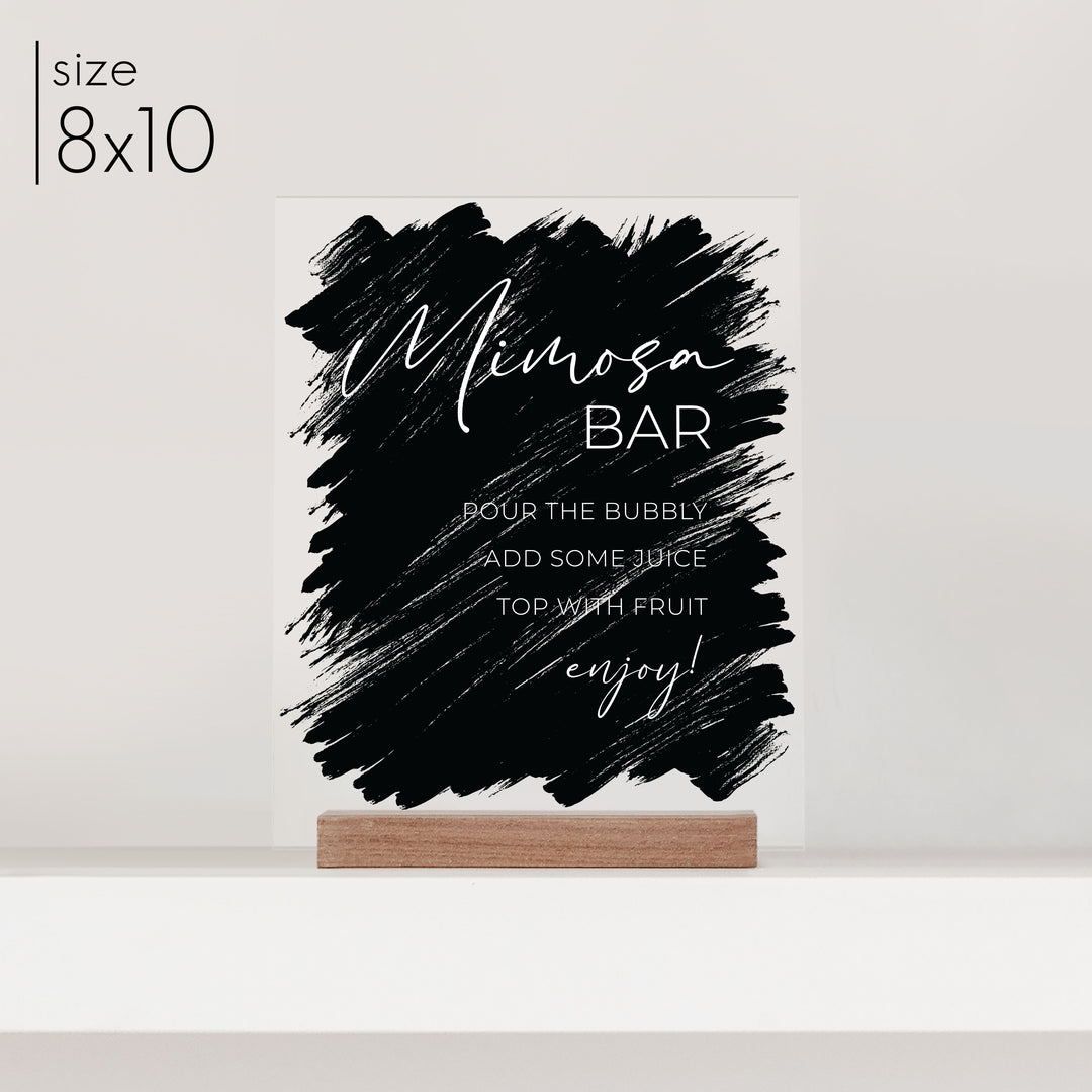 Small Brushed Acrylic Mimosa Bar Sign | Vertical Olivia