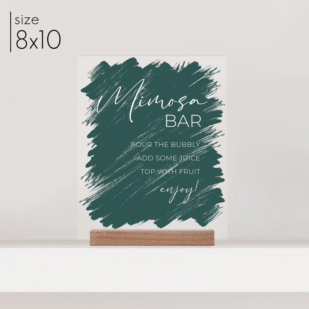 Small Brushed Acrylic Mimosa Bar Sign | Vertical Olivia