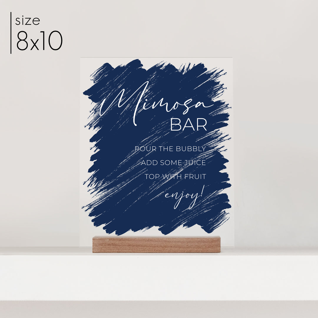 Small Brushed Acrylic Mimosa Bar Sign | Vertical Olivia