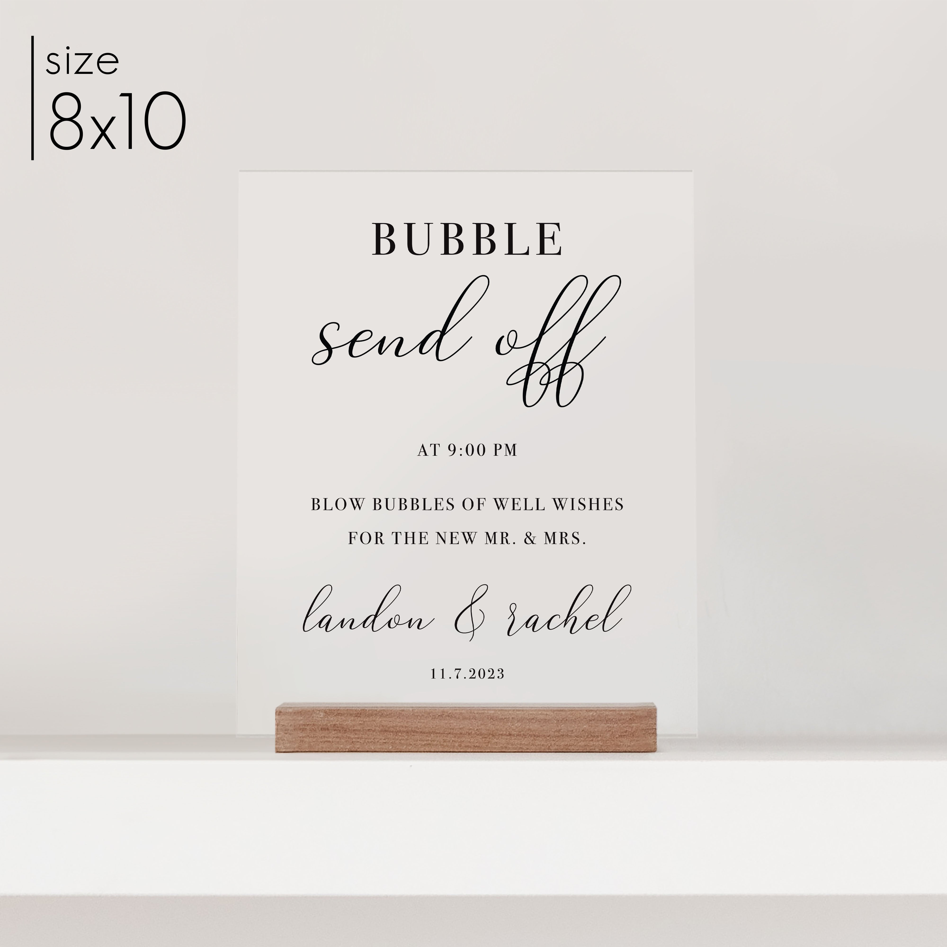 Clear Acrylic Bubble Send Off Sign | Vertical Brooklyn ...