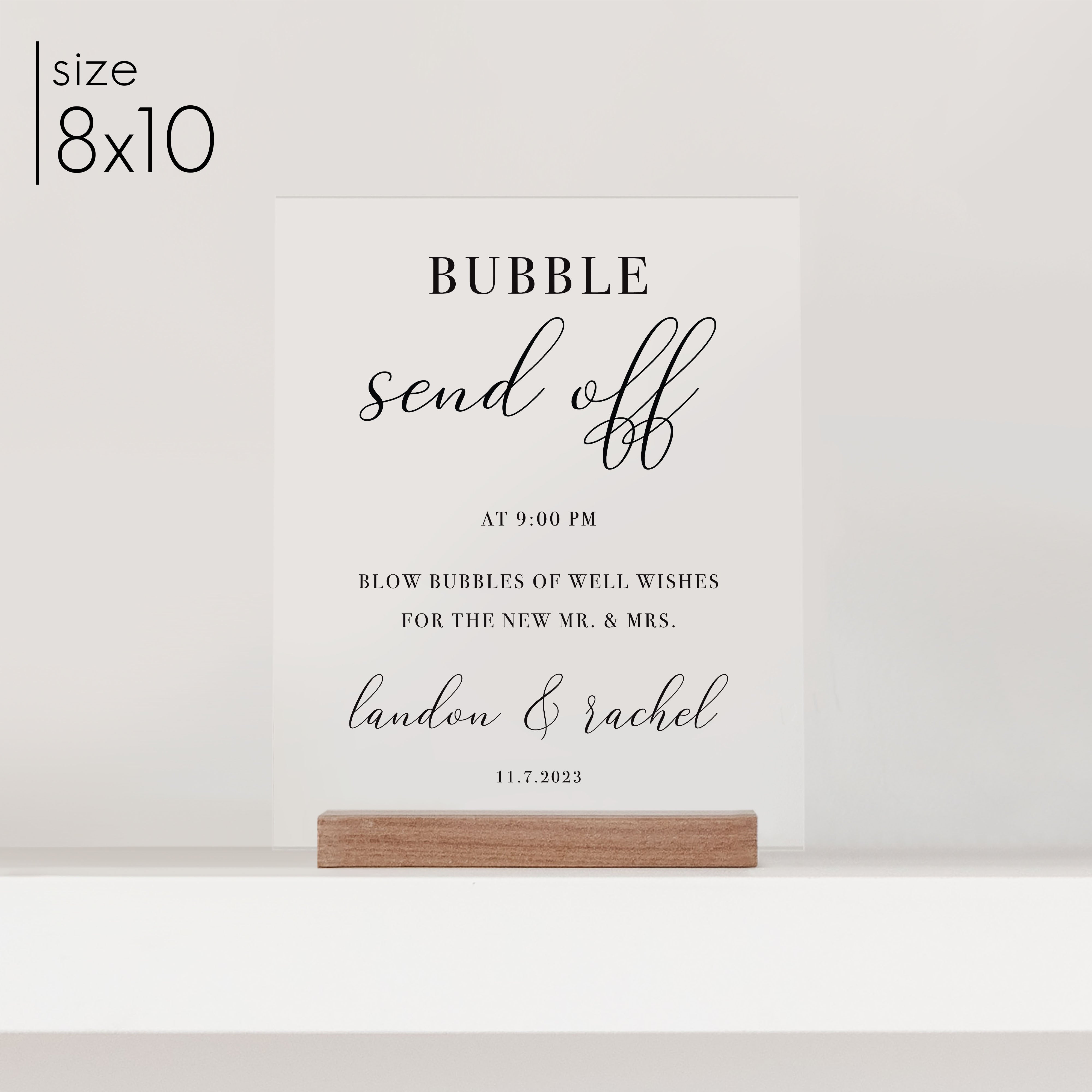 Clear Acrylic Bubble Send Off Sign | Vertical Brooklyn