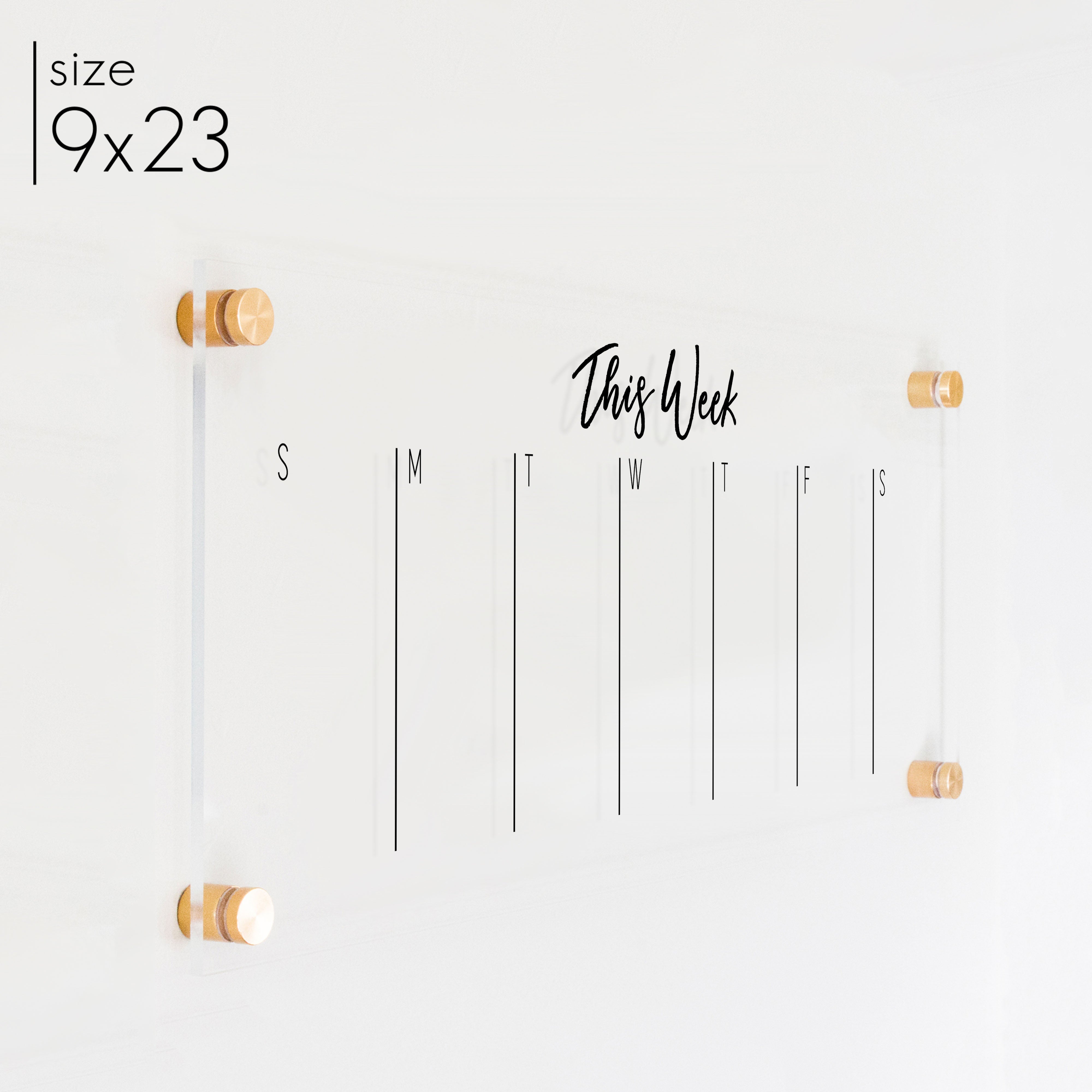 Slim Weekly Acrylic Calendar | Horizontal Traeger