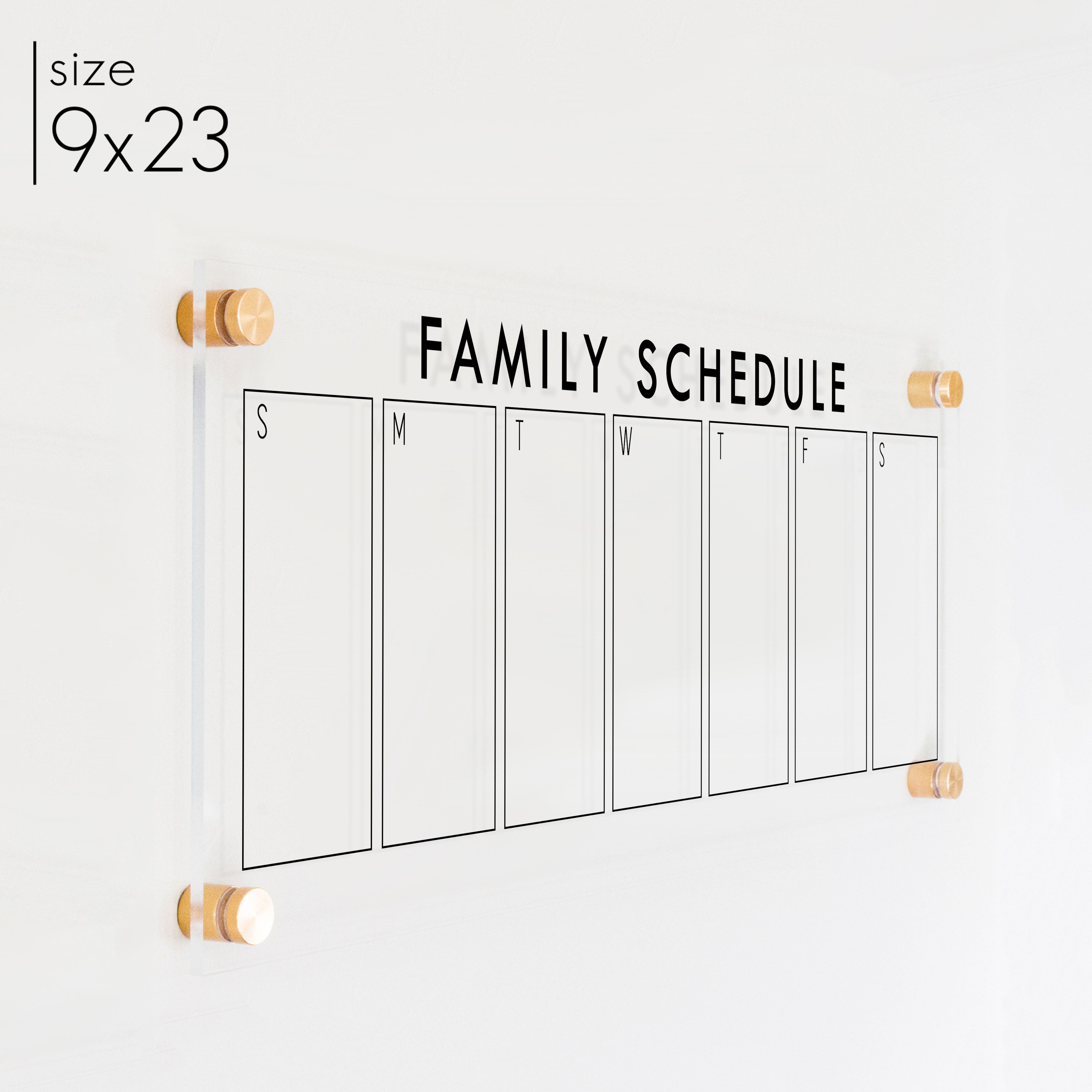 Slim Weekly Acrylic Calendar | Horizontal Multi-Style