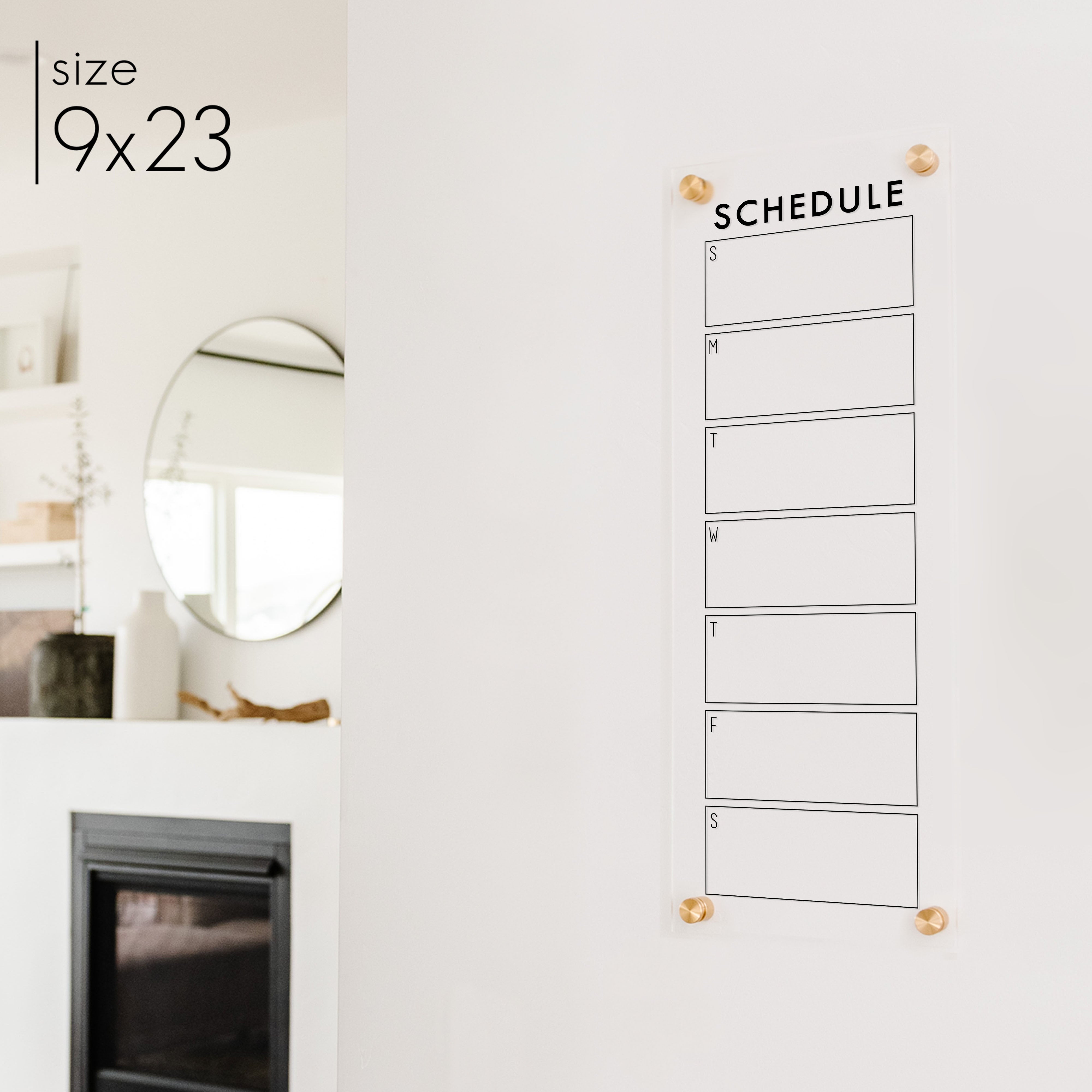 Slim Weekly Acrylic Calendar | Vertical Multi-Style