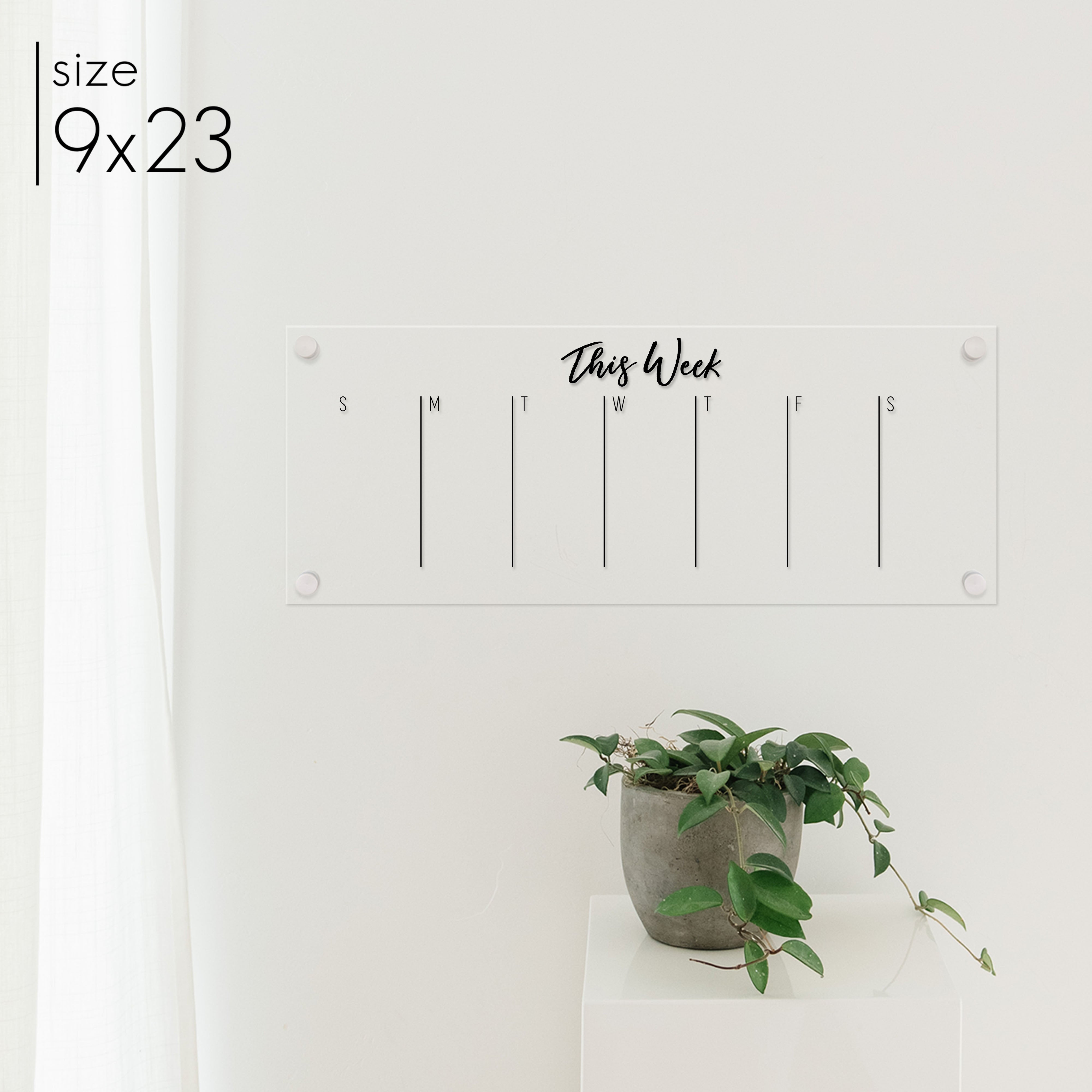 Slim Weekly Acrylic Calendar | Horizontal Traeger