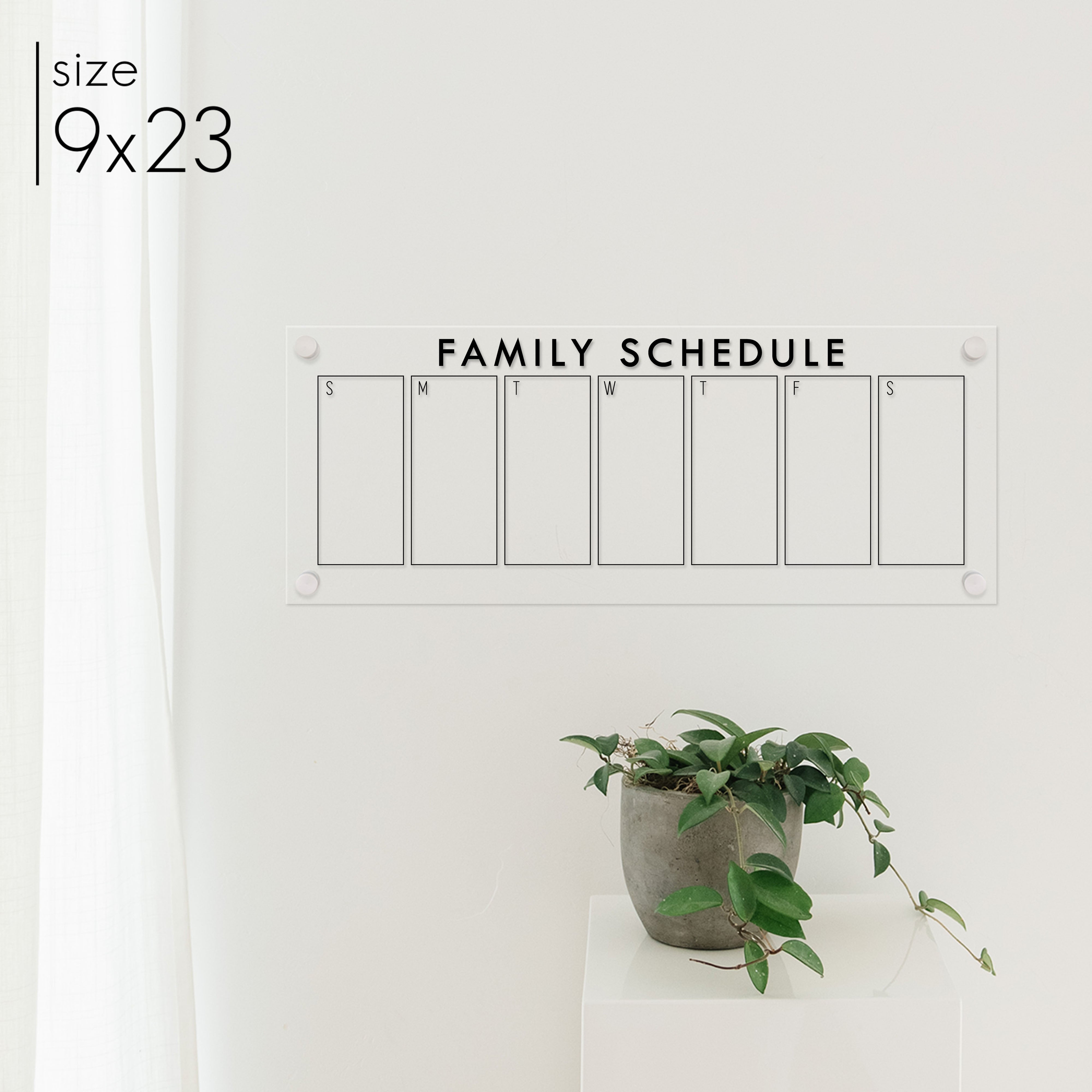 Slim Weekly Acrylic Calendar | Horizontal Craig