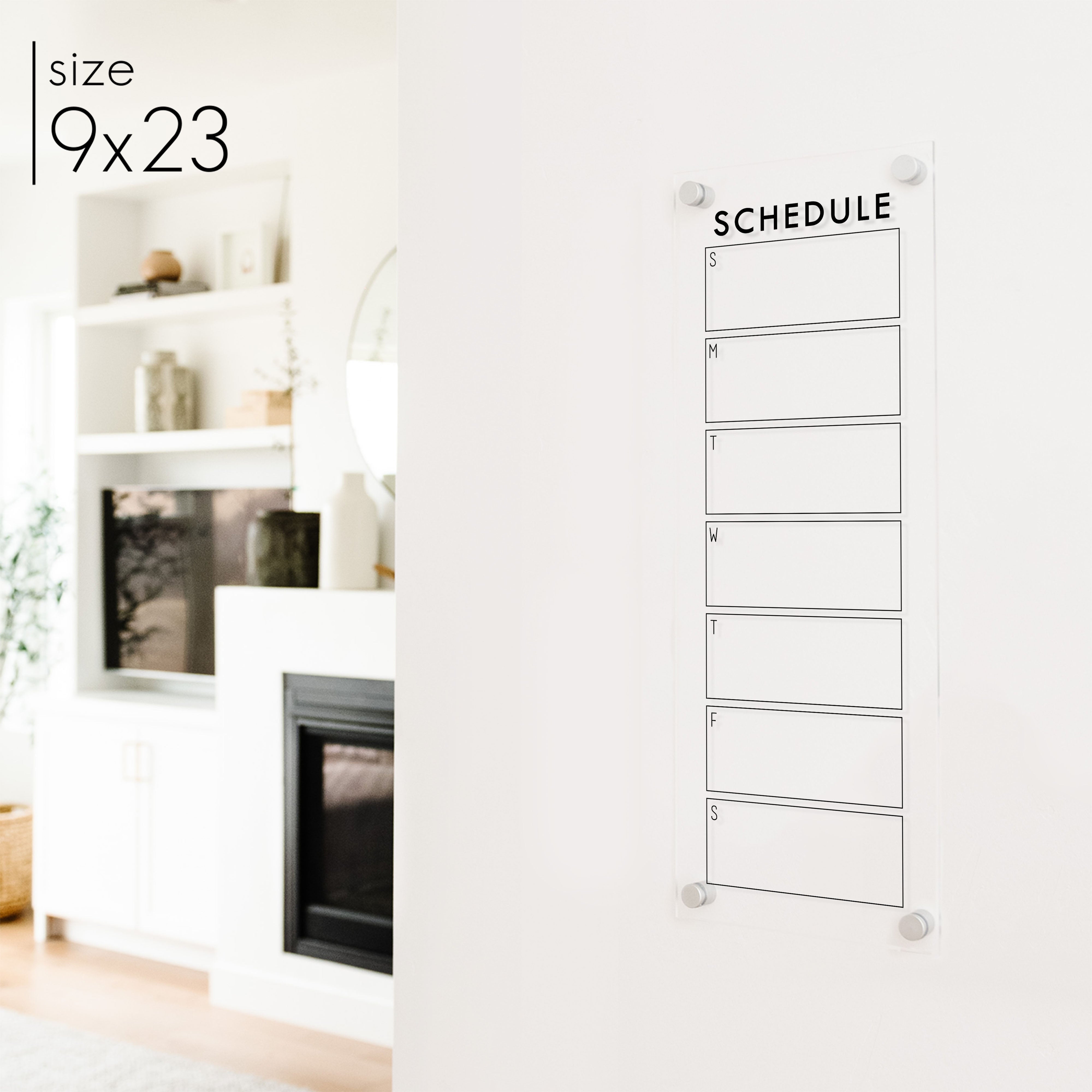 Slim Weekly Acrylic Calendar | Vertical Multi-Style