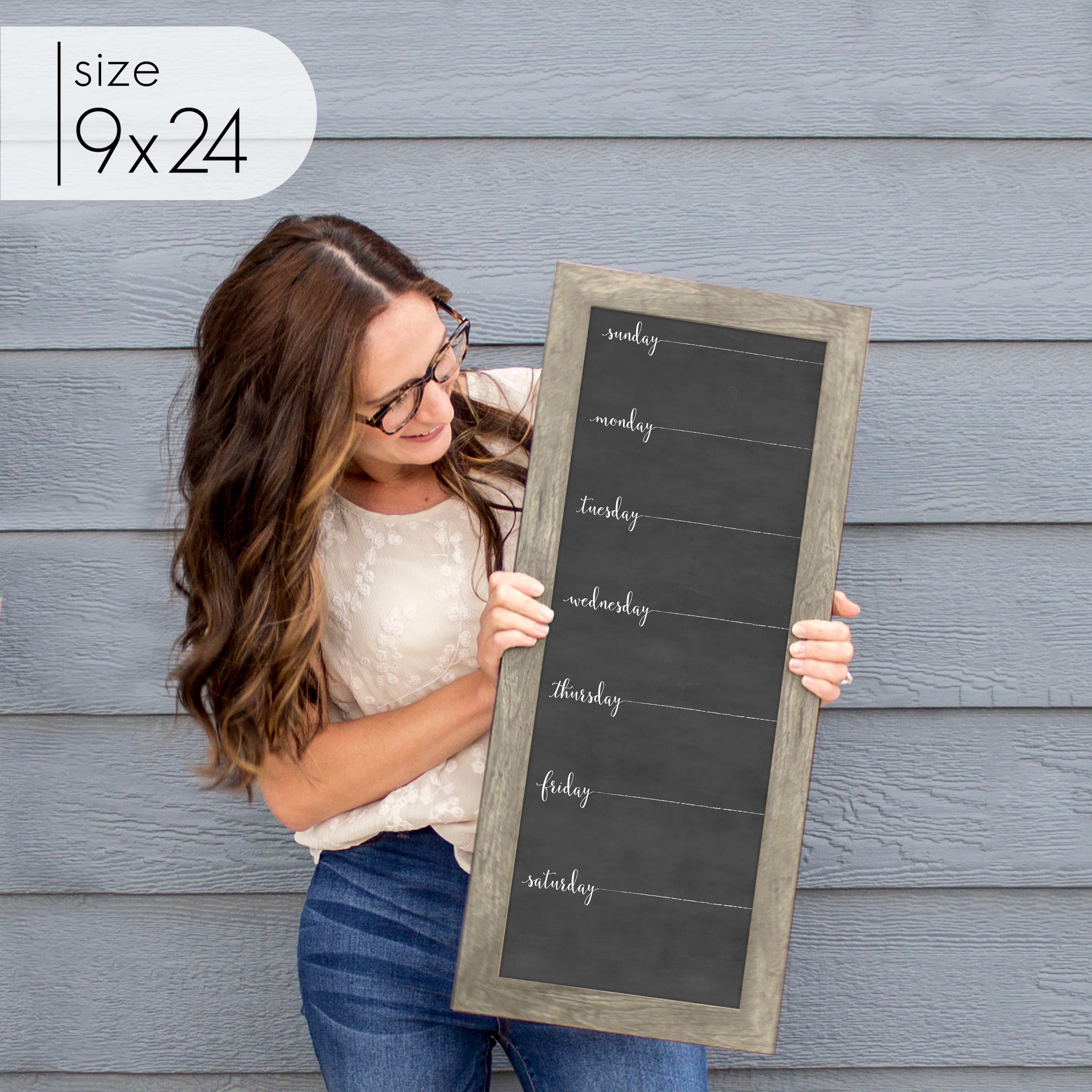 Slim Weekly Framed Chalkboard | Vertical Knope