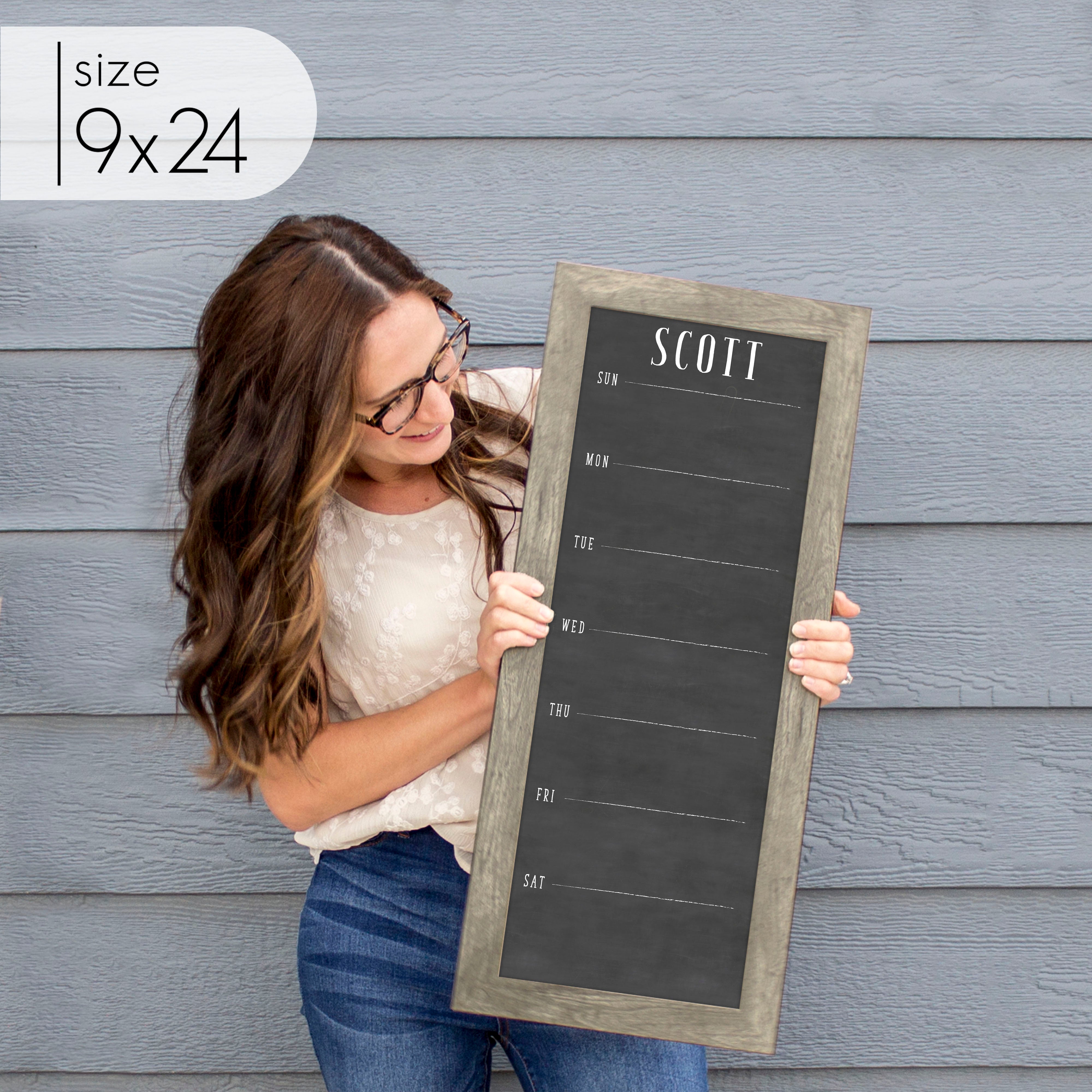 Slim Weekly Framed Chalkboard | Vertical Swanson