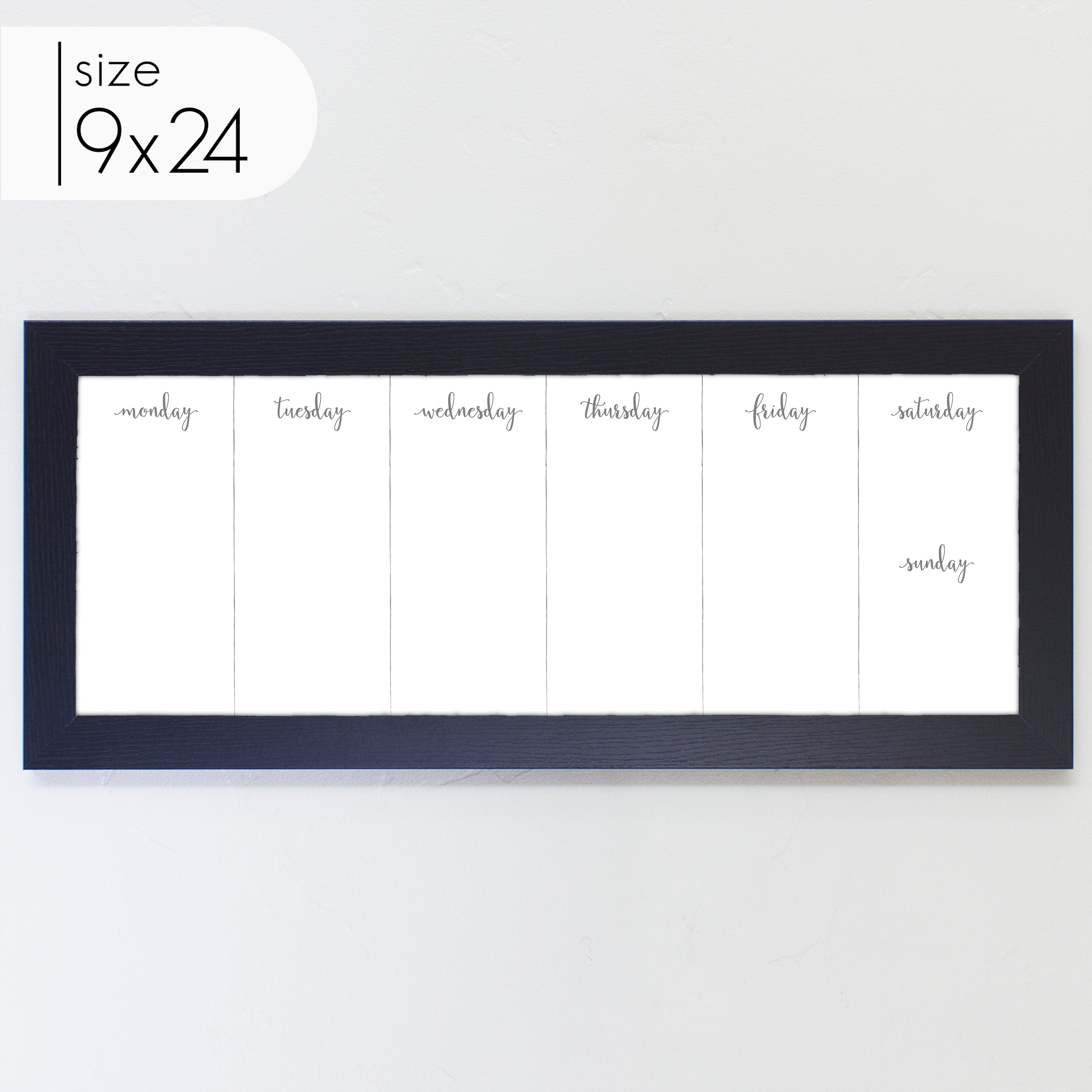 Slim Weekly Framed Whiteboard | Horizontal Knope