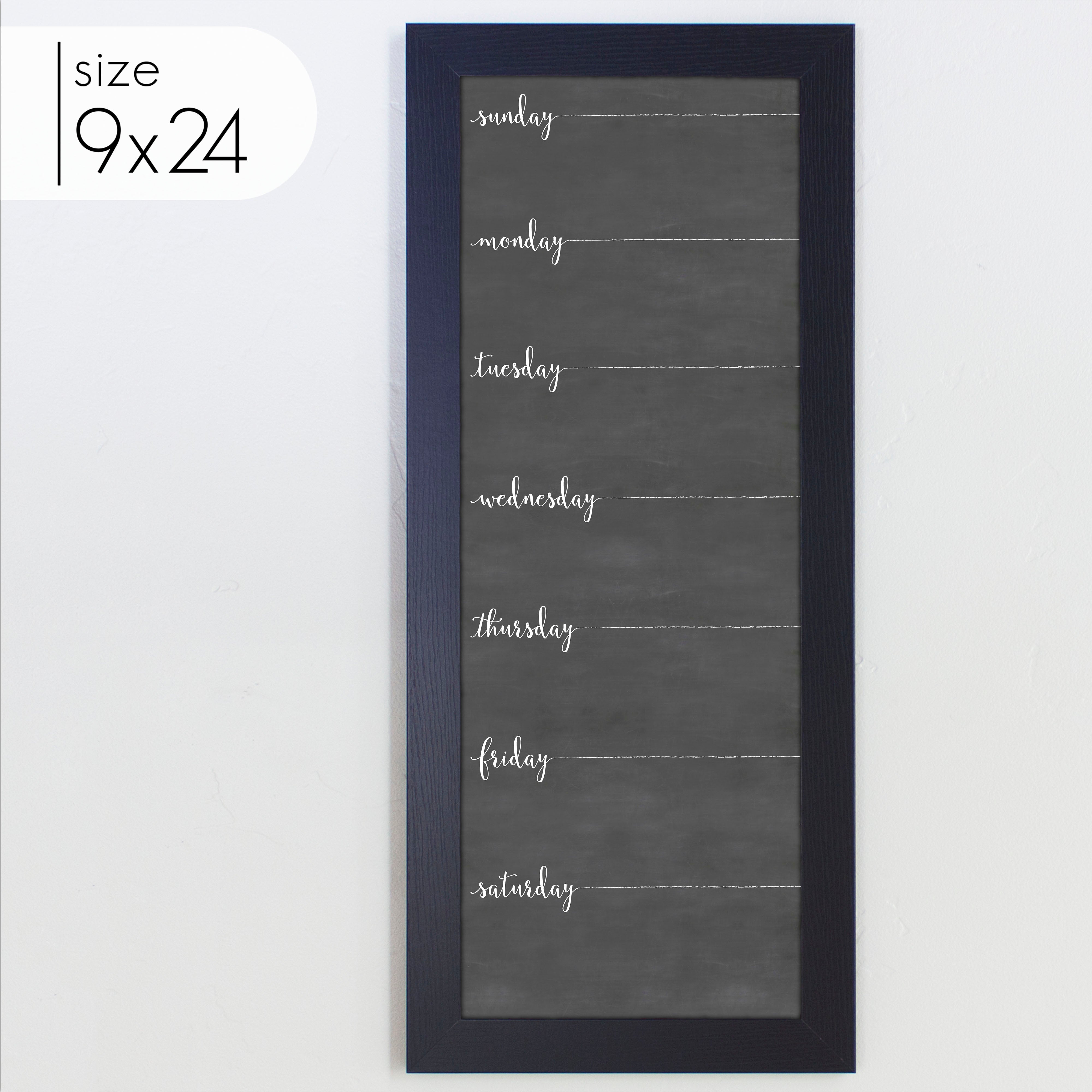 Slim Weekly Framed Chalkboard | Vertical Knope