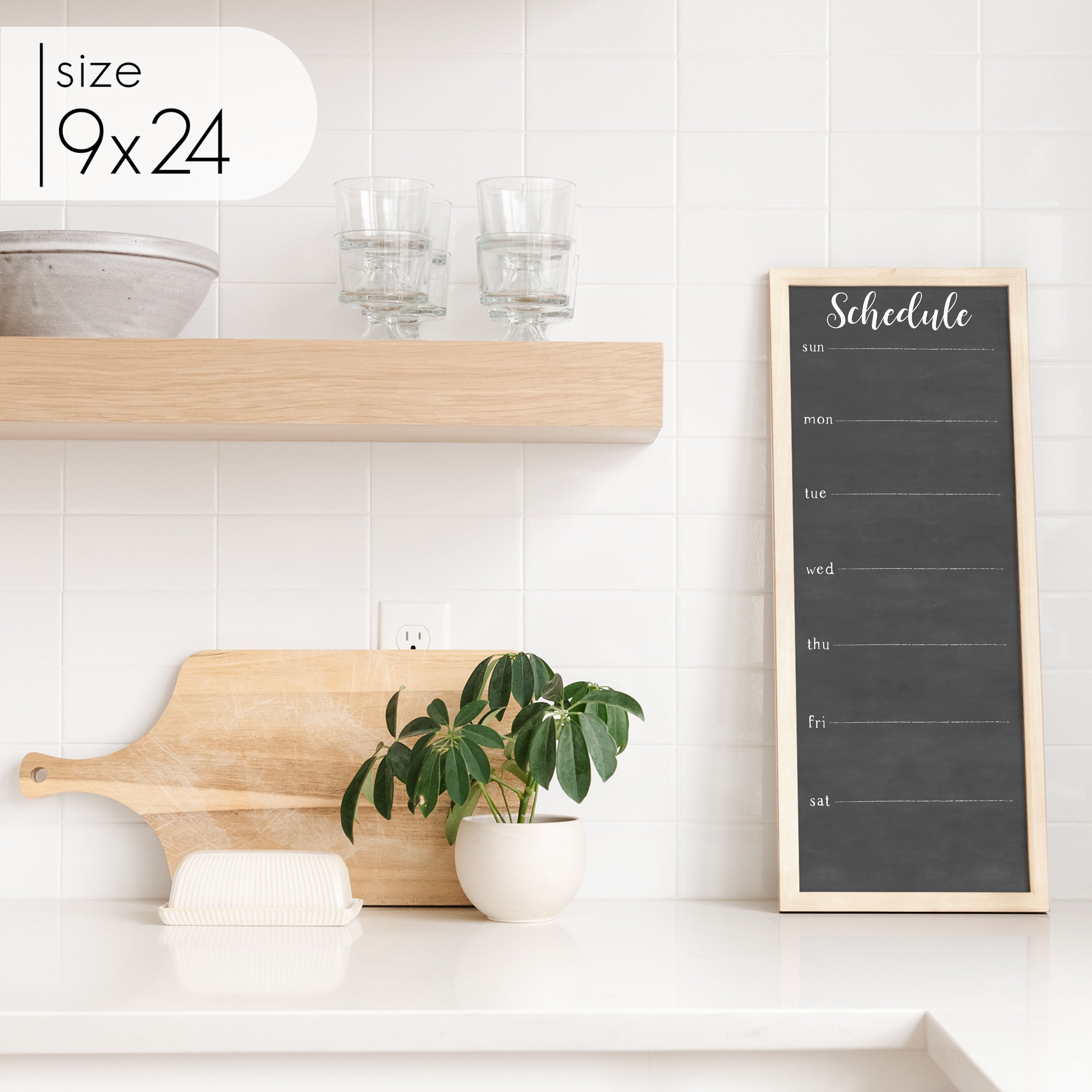 Slim Weekly Framed Chalkboard | Vertical Perkins