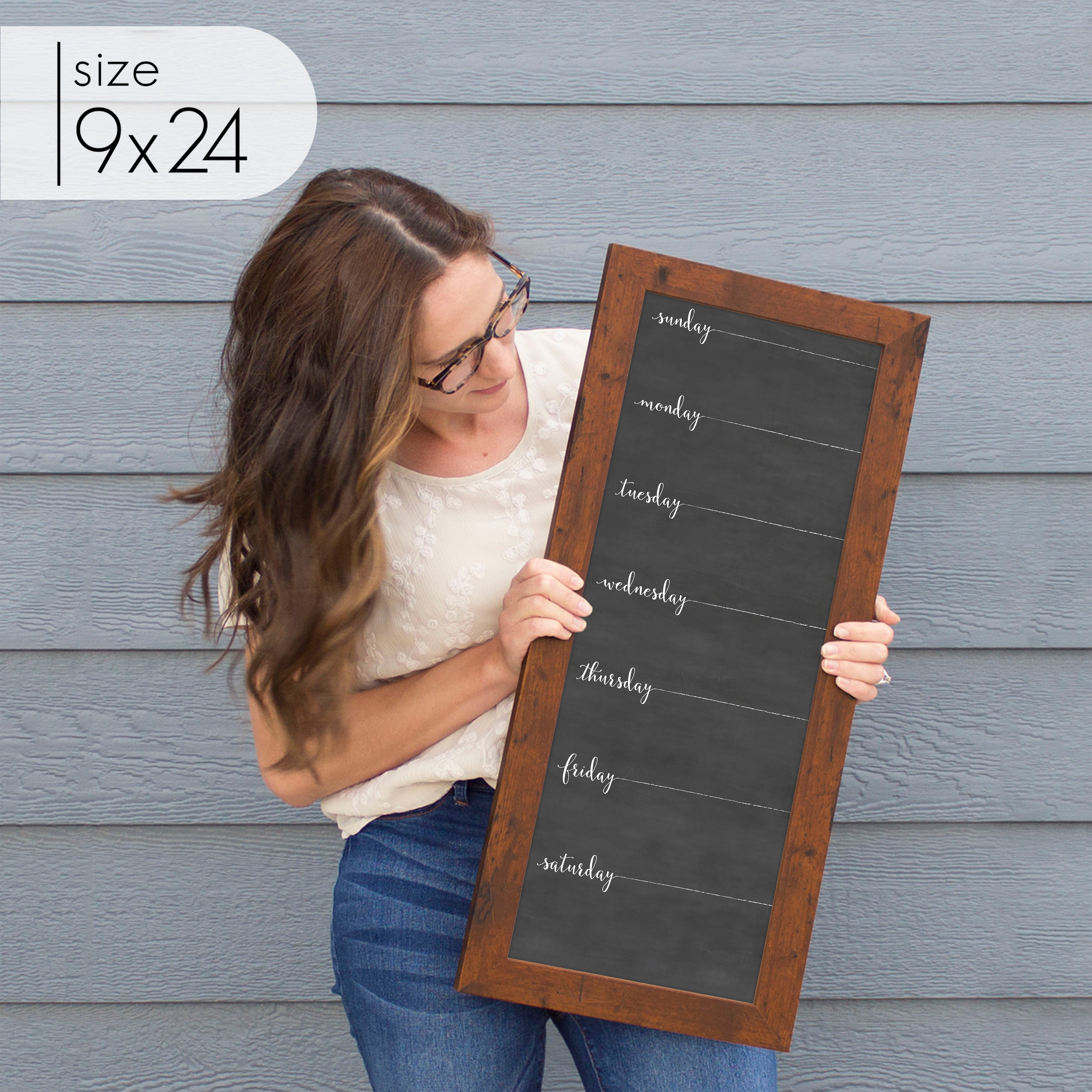 Slim Weekly Framed Chalkboard | Vertical Knope