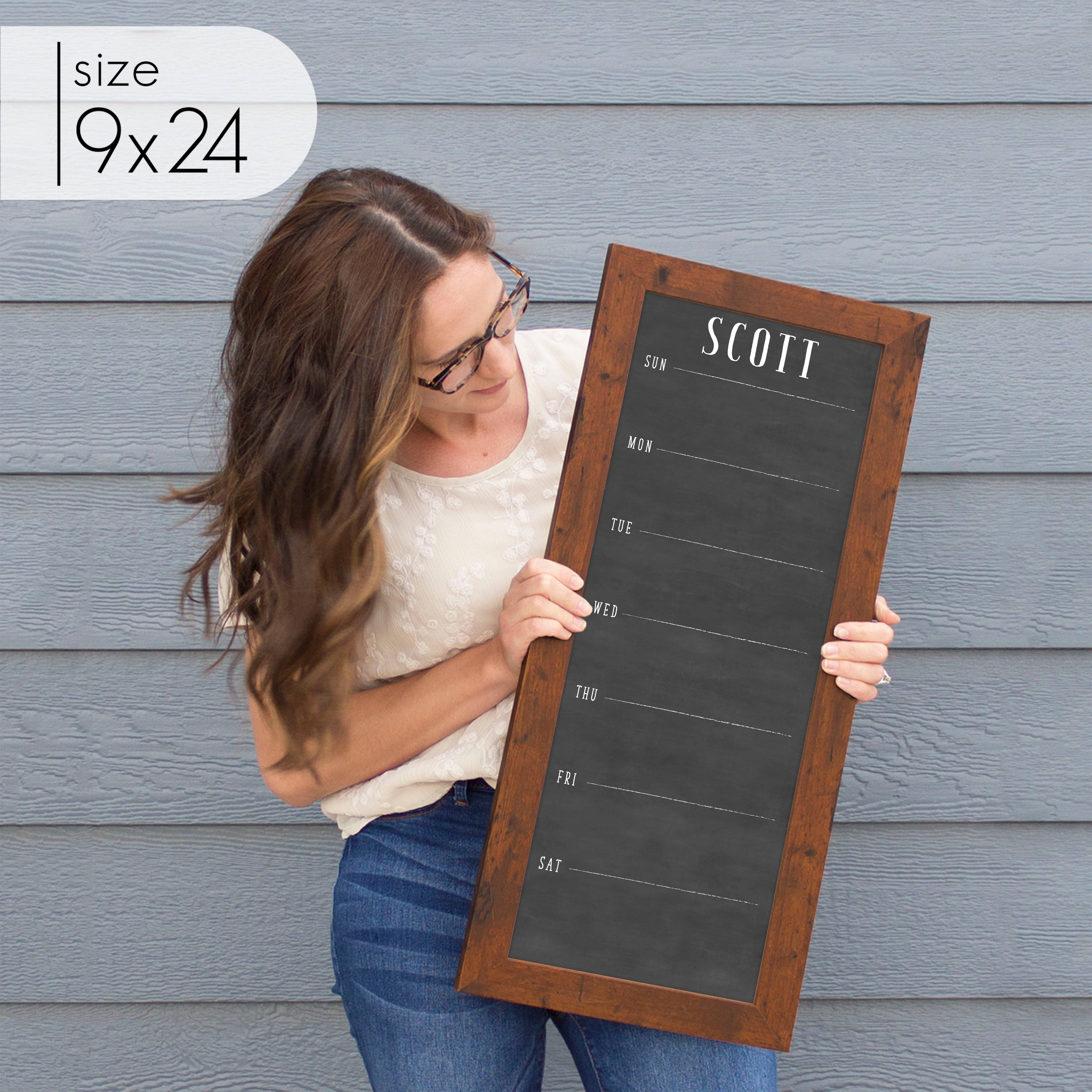 Slim Weekly Framed Chalkboard | Vertical Swanson