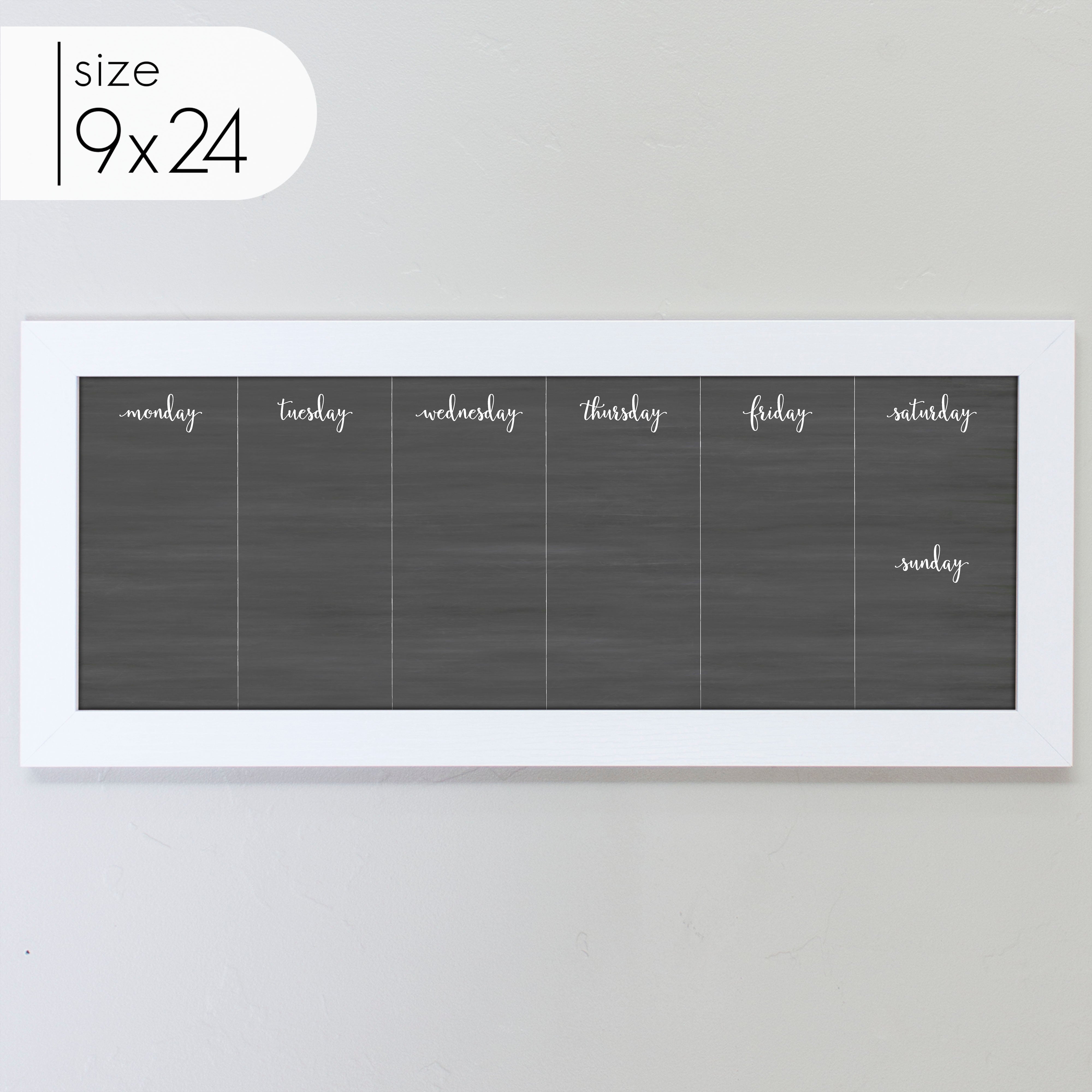 Slim Weekly Framed Chalkboard | Horizontal Knope