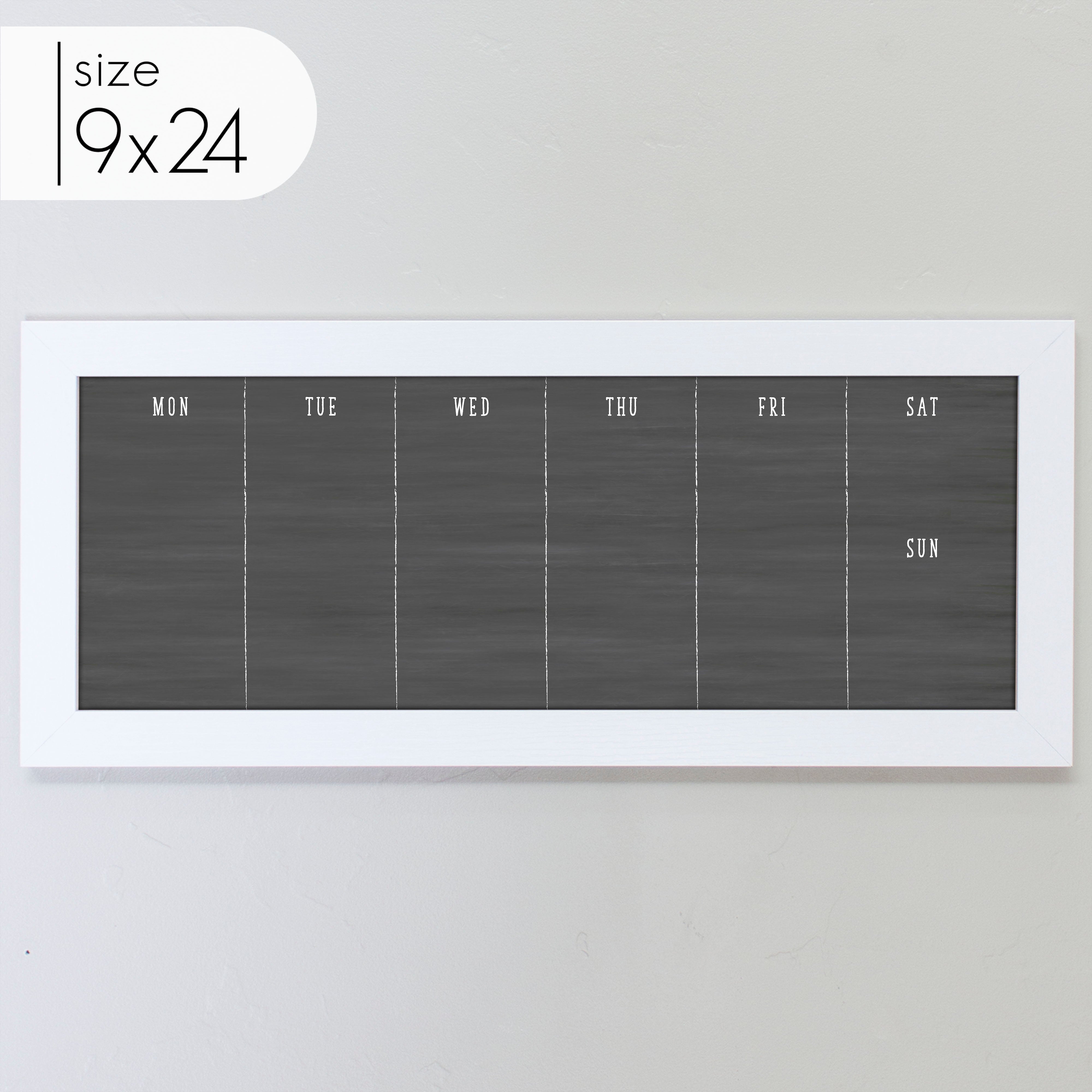 Slim Weekly Framed Chalkboard | Horizontal Swanson