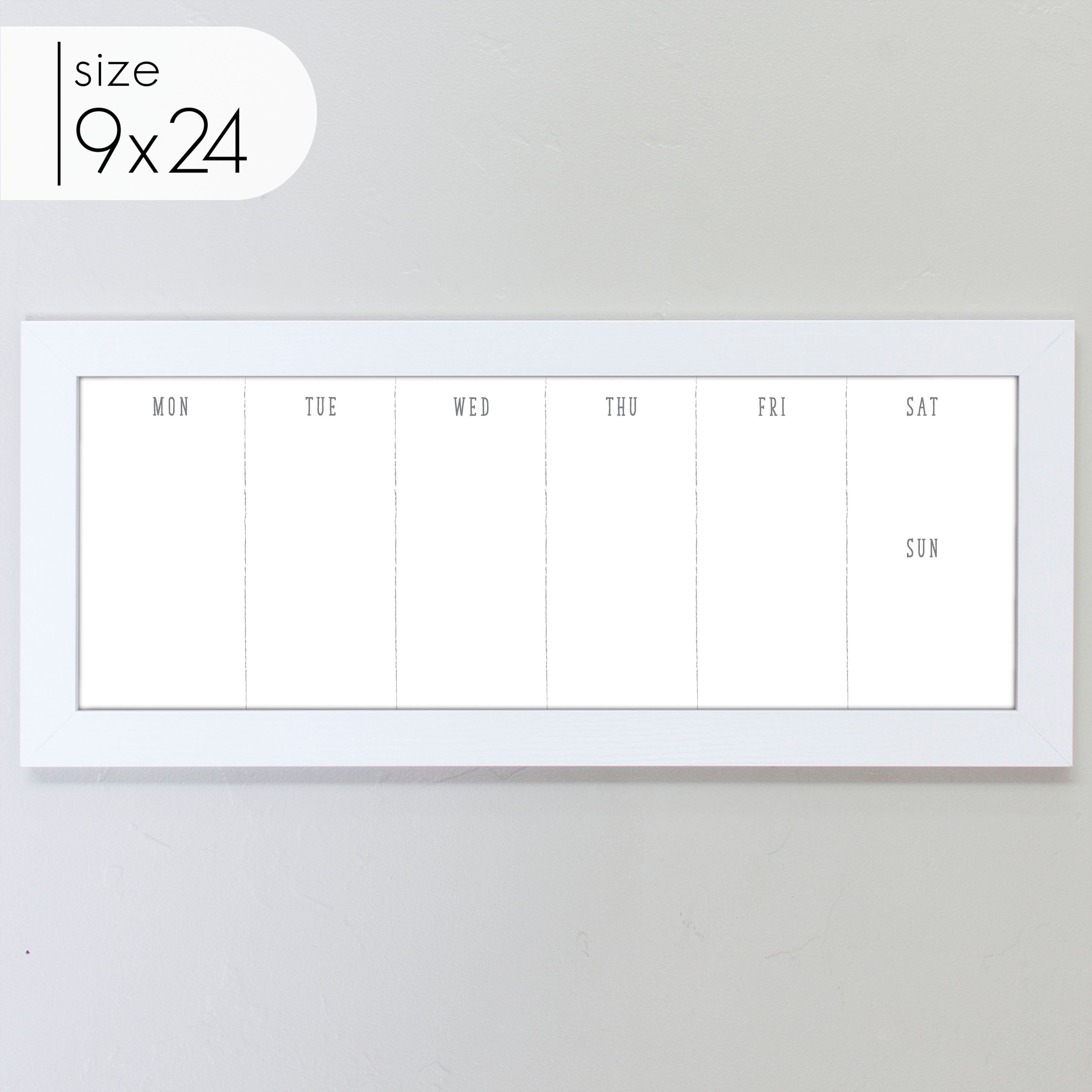 Slim Weekly Framed Whiteboard | Horizontal Swanson