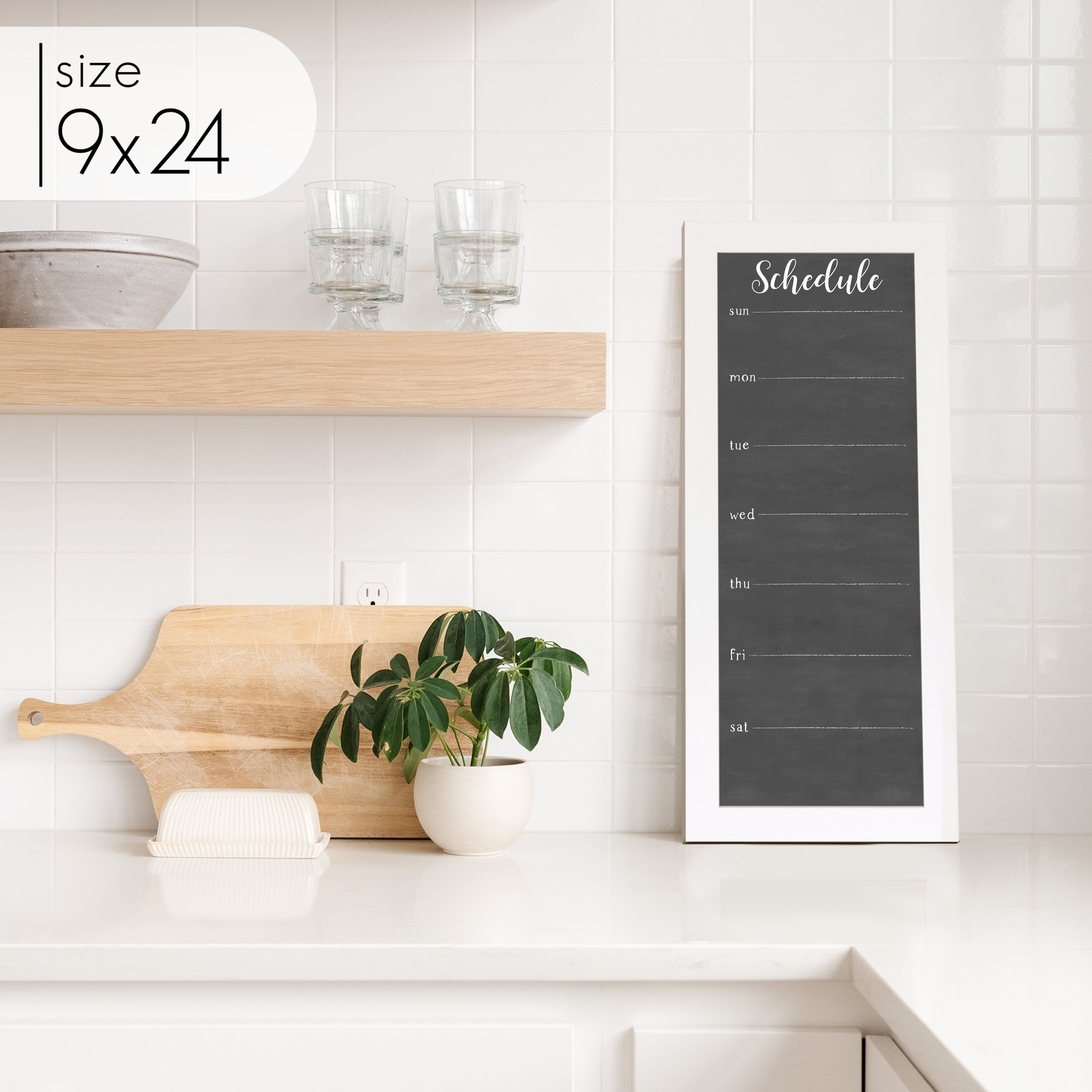 Slim Weekly Framed Chalkboard | Vertical Perkins