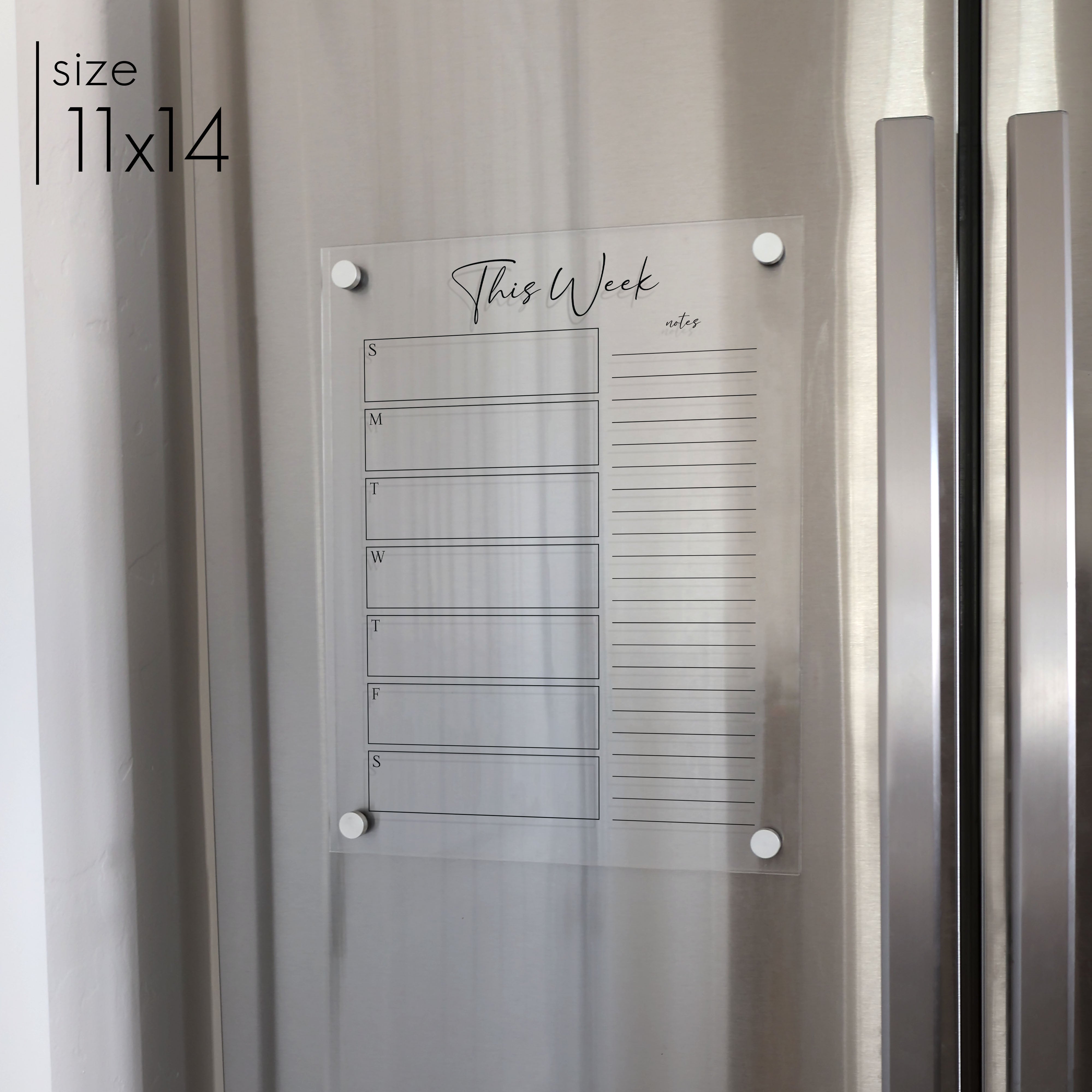 Weekly Acrylic Fridge Calendar + 1 Section | Vertical Pennington