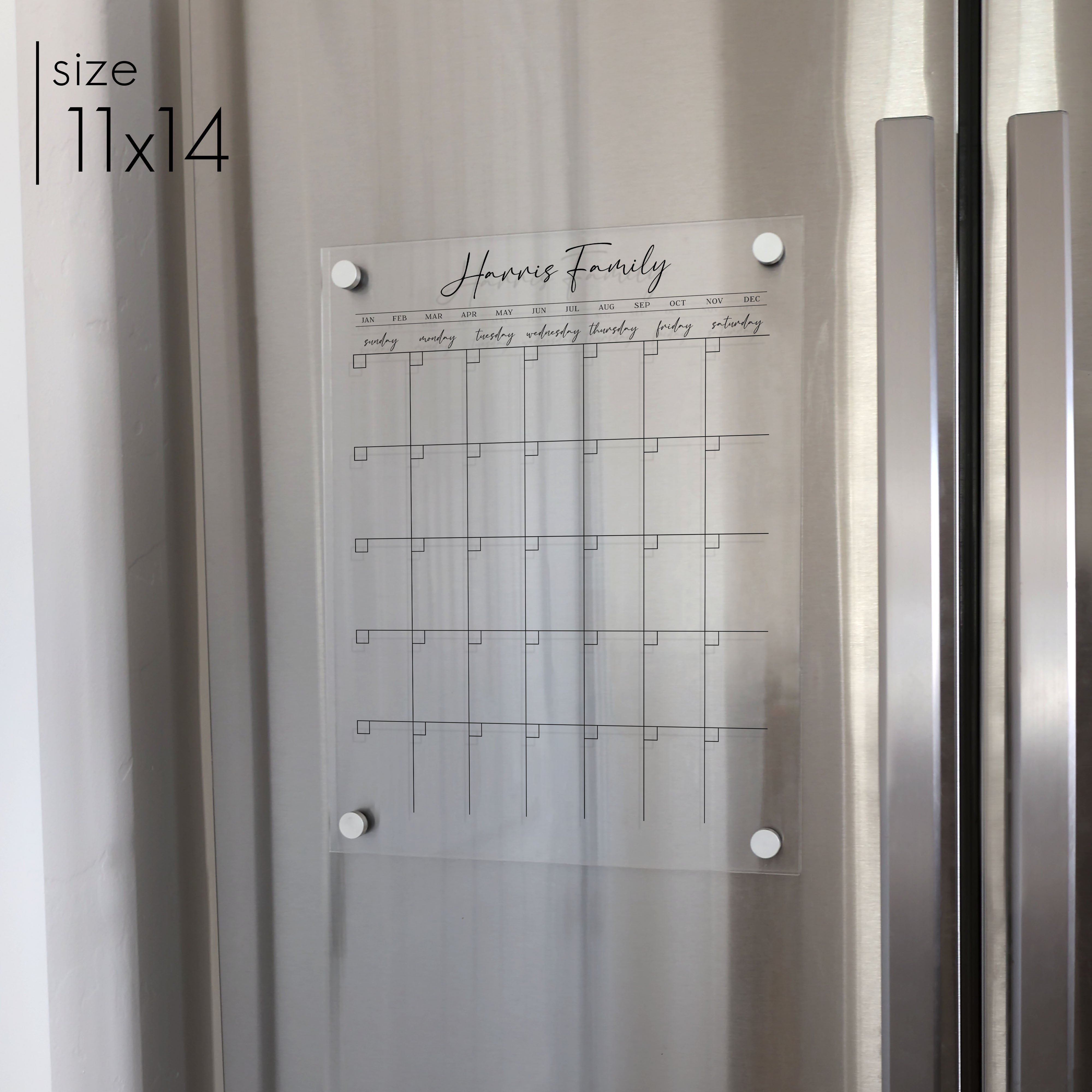 Monthly Acrylic Fridge Calendar | Vertical Pennington