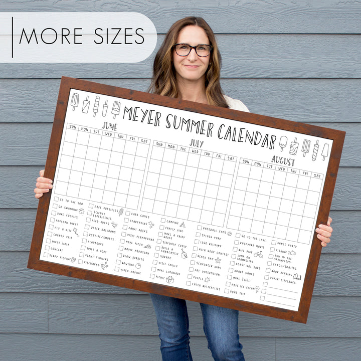 3 Month Summer Bucket List Calendar