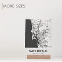 Clear Acrylic San Diego City Street Map