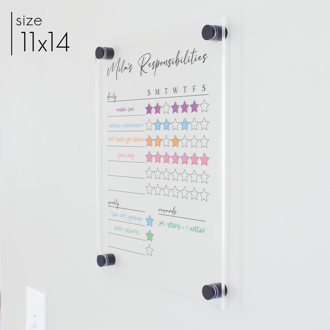 1 Person Acrylic Reward Chart | Vertical Pennington