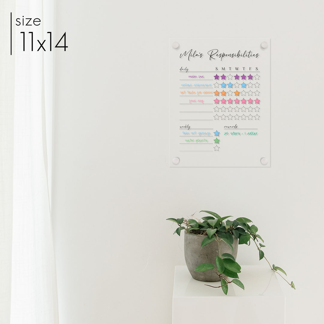 1 Person Acrylic Reward Chart | Vertical Pennington