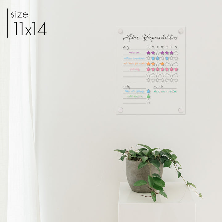 1 Person Acrylic Reward Chart | Vertical Pennington