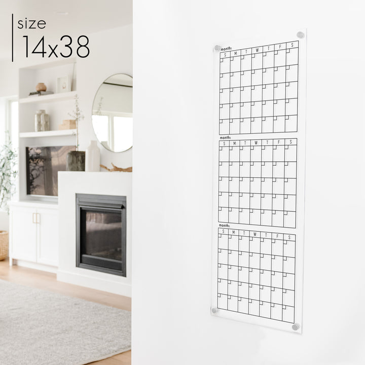Slim Quarterly Acrylic Business Calendar | Vertical Craig Style