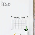 Monthly Acrylic Business Logo Calendar + 3 Sections | Horizontal Madi