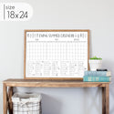 Framed 3 Month Summer Bucket List Calendar | Horizontal Popsicle