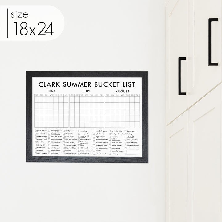 3 Month Summer Bucket List Calendar