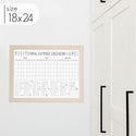 Framed 3 Month Summer Bucket List Calendar | Horizontal Popsicle