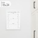 Framed 3 Month Summer Bucket List Calendar | Vertical Popsicle