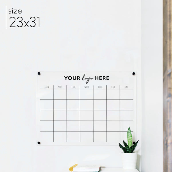 Monthly Acrylic Business Logo Calendar | Horizontal Madi