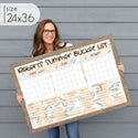 Framed 3 Month Summer Bucket List Calendar | Horizontal Oranges