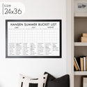 Framed 3 Month Summer Bucket List Calendar | Horizontal Madi