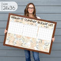 Framed 3 Month Summer Bucket List Calendar | Horizontal Oranges