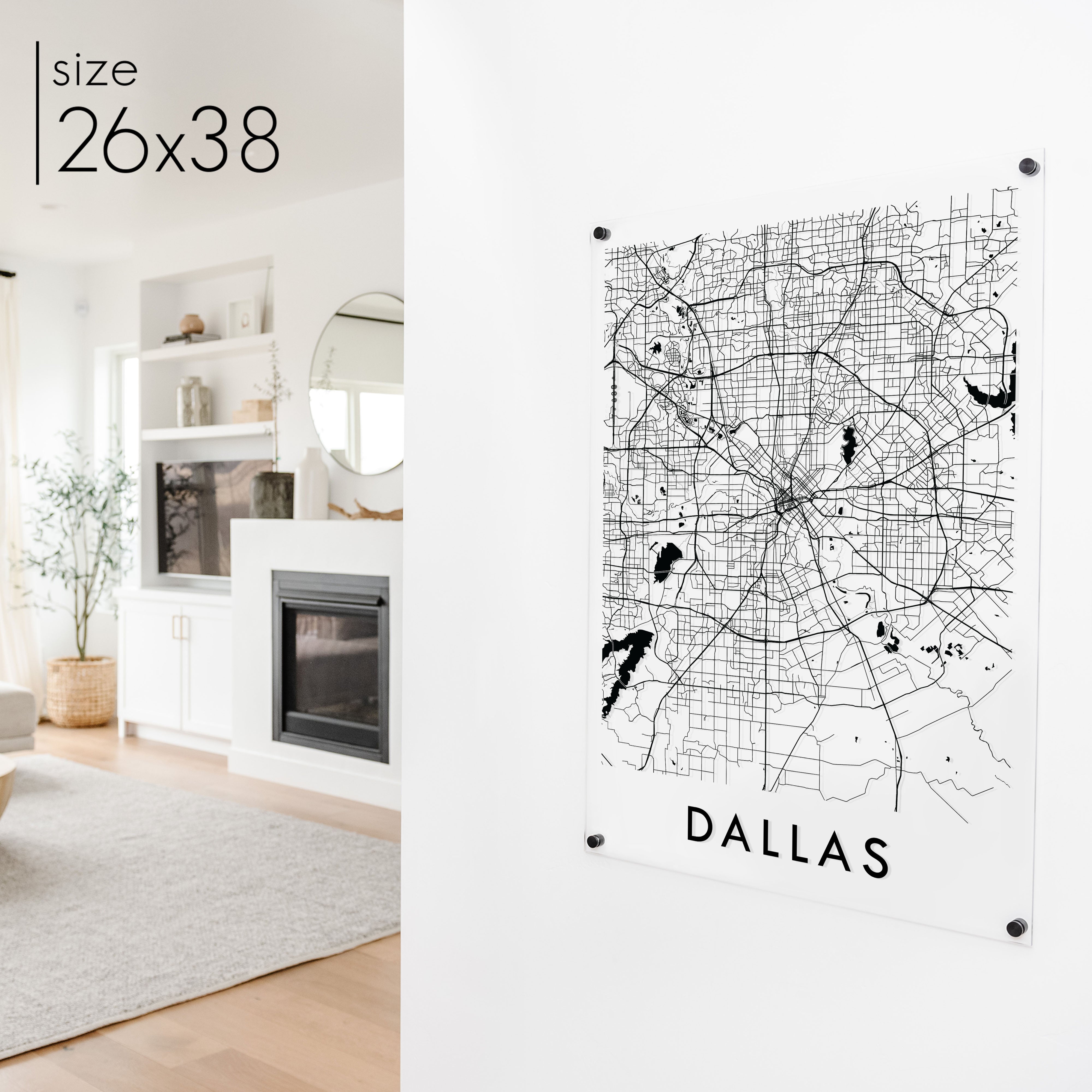 Clear Acrylic Dallas Street Map