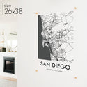 Clear Acrylic San Diego City Street Map