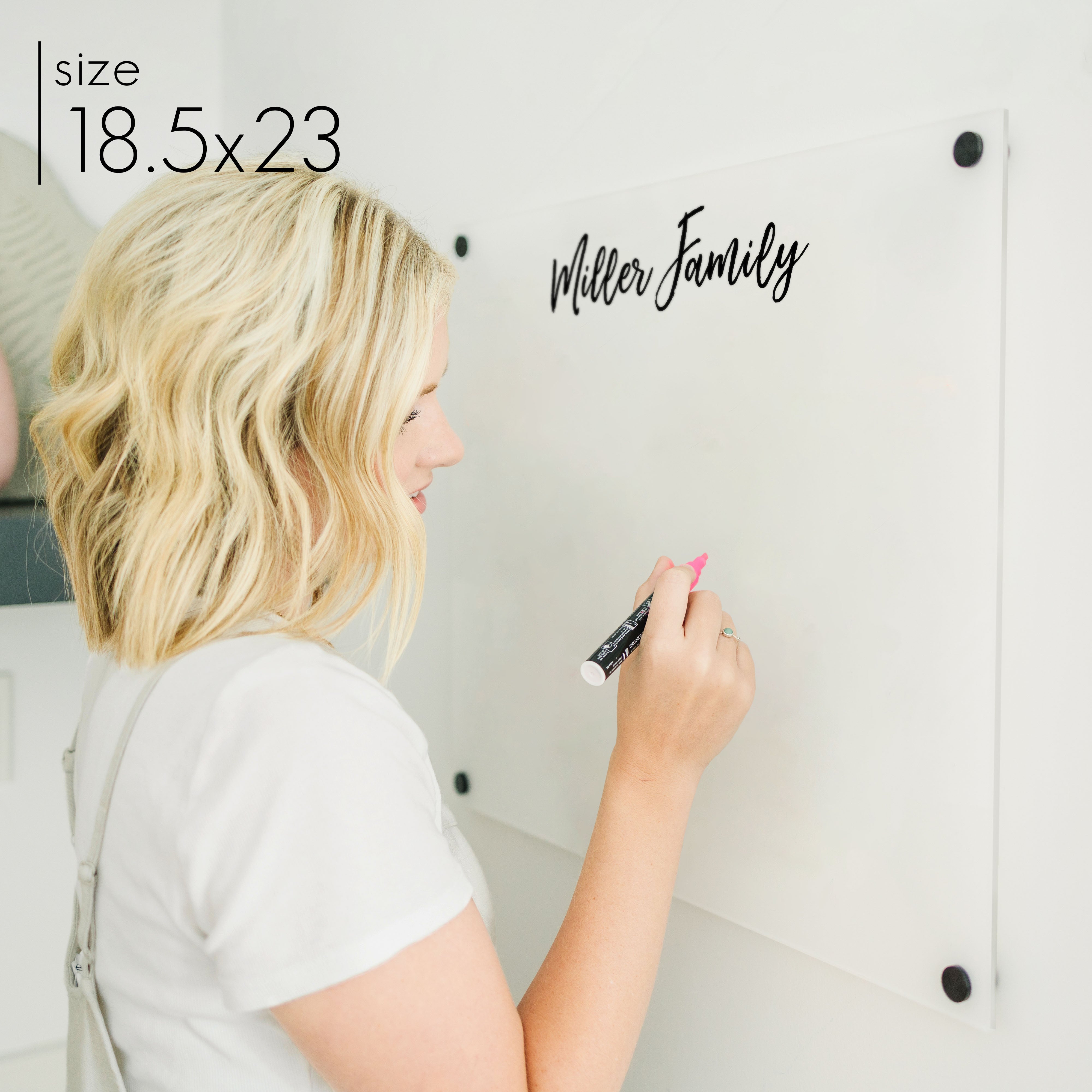 Large Frosted Acrylic Dry-erase Board | Horizontal Traeger