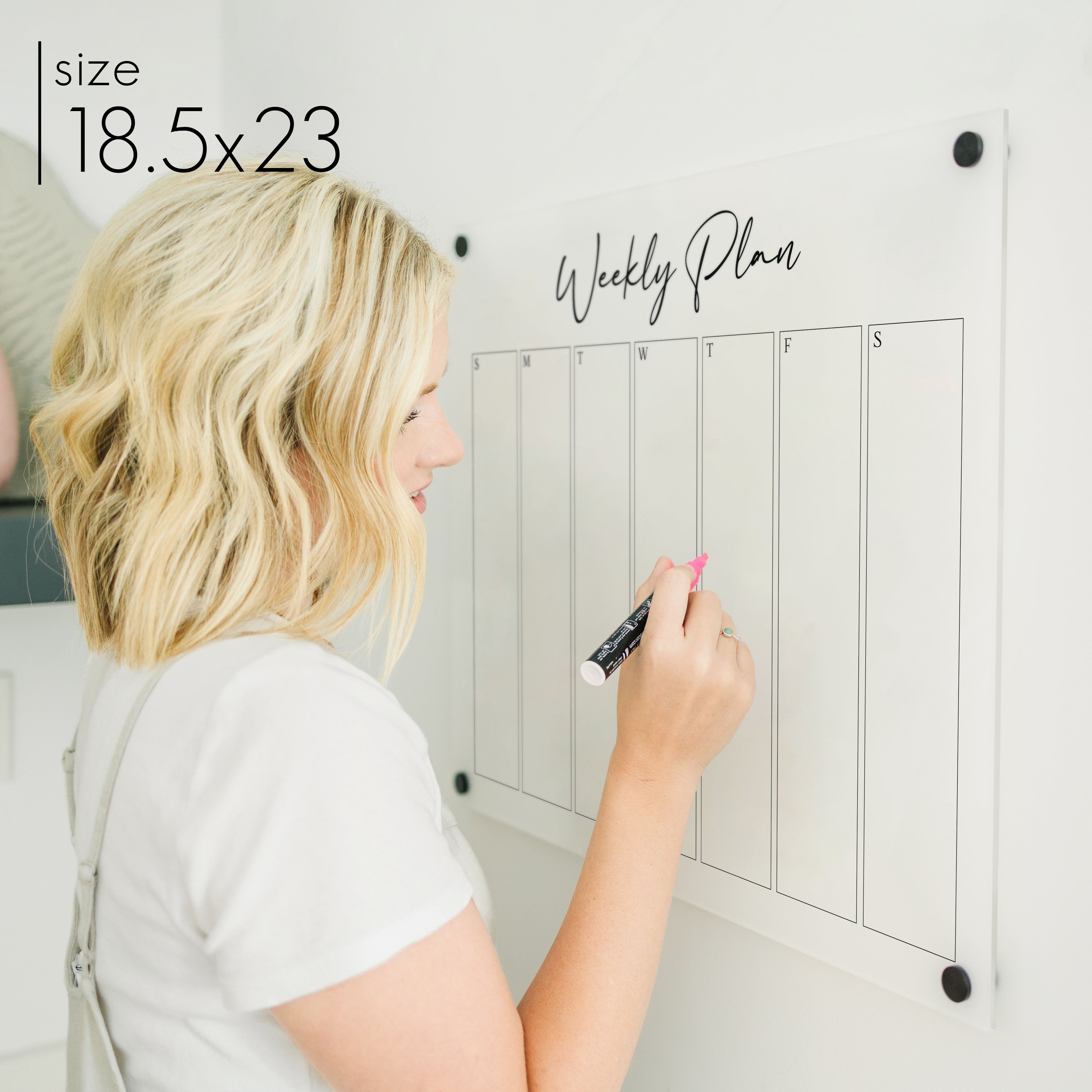 Weekly Frosted Acrylic Calendar | Horizontal Pennington