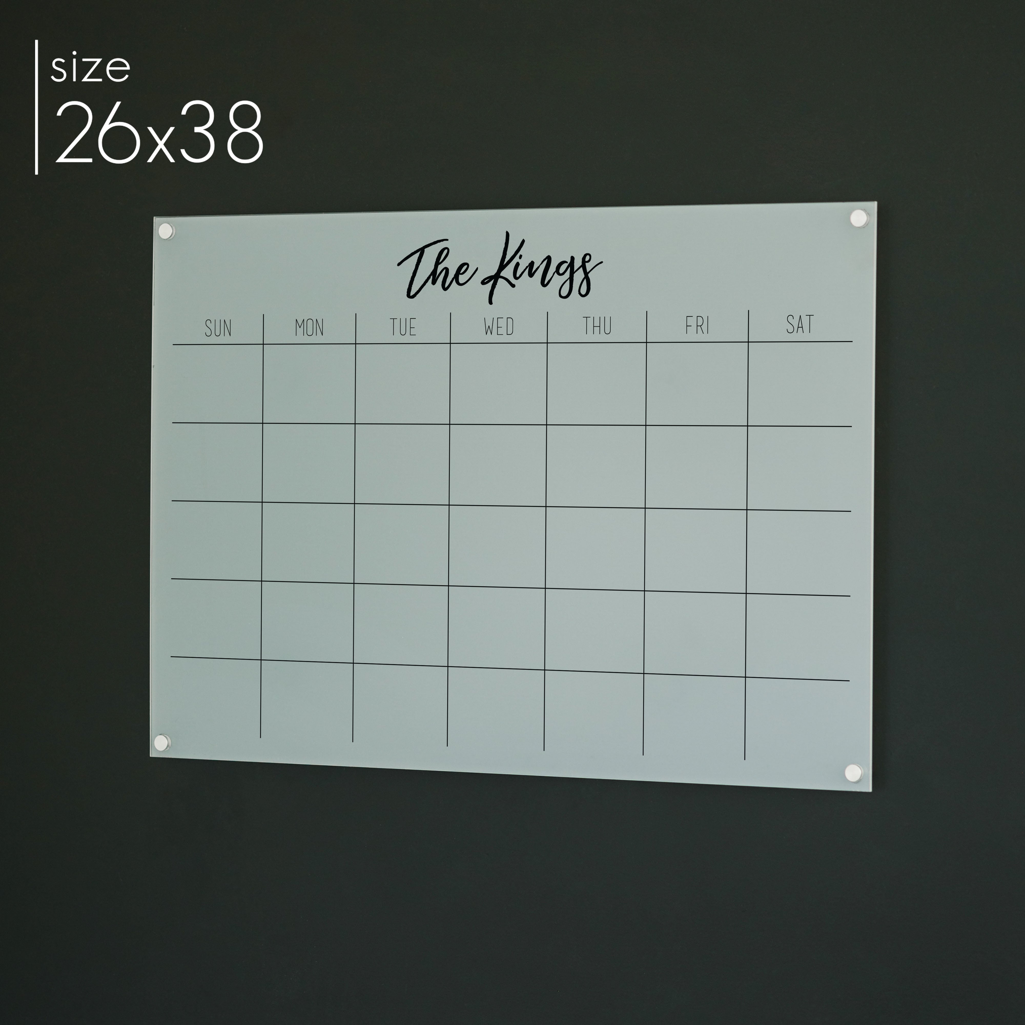 Monthly Frosted Acrylic Calendar | Horizontal Traeger
