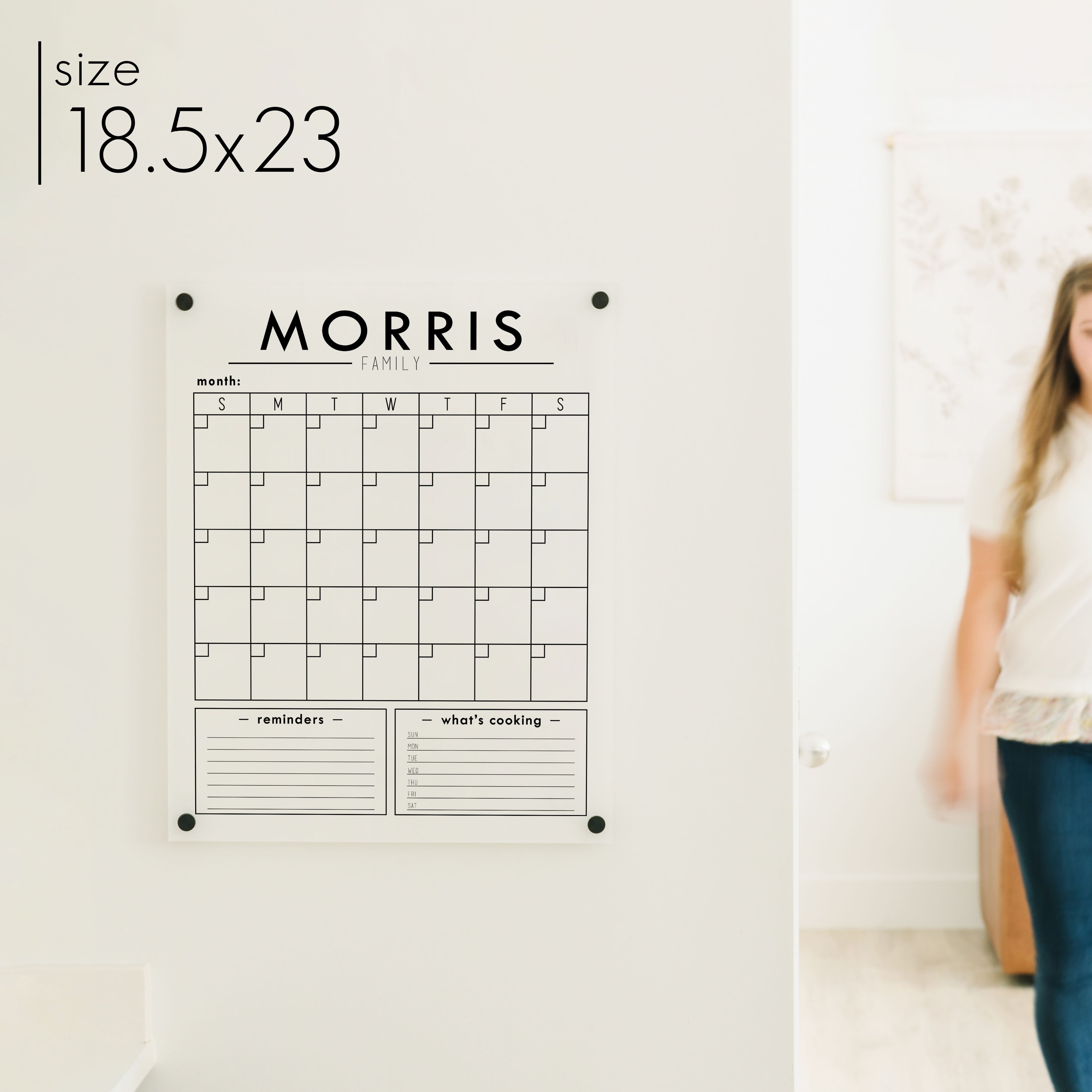 Monthly Frosted Acrylic Calendar + 2 Sections | Vertical Craig