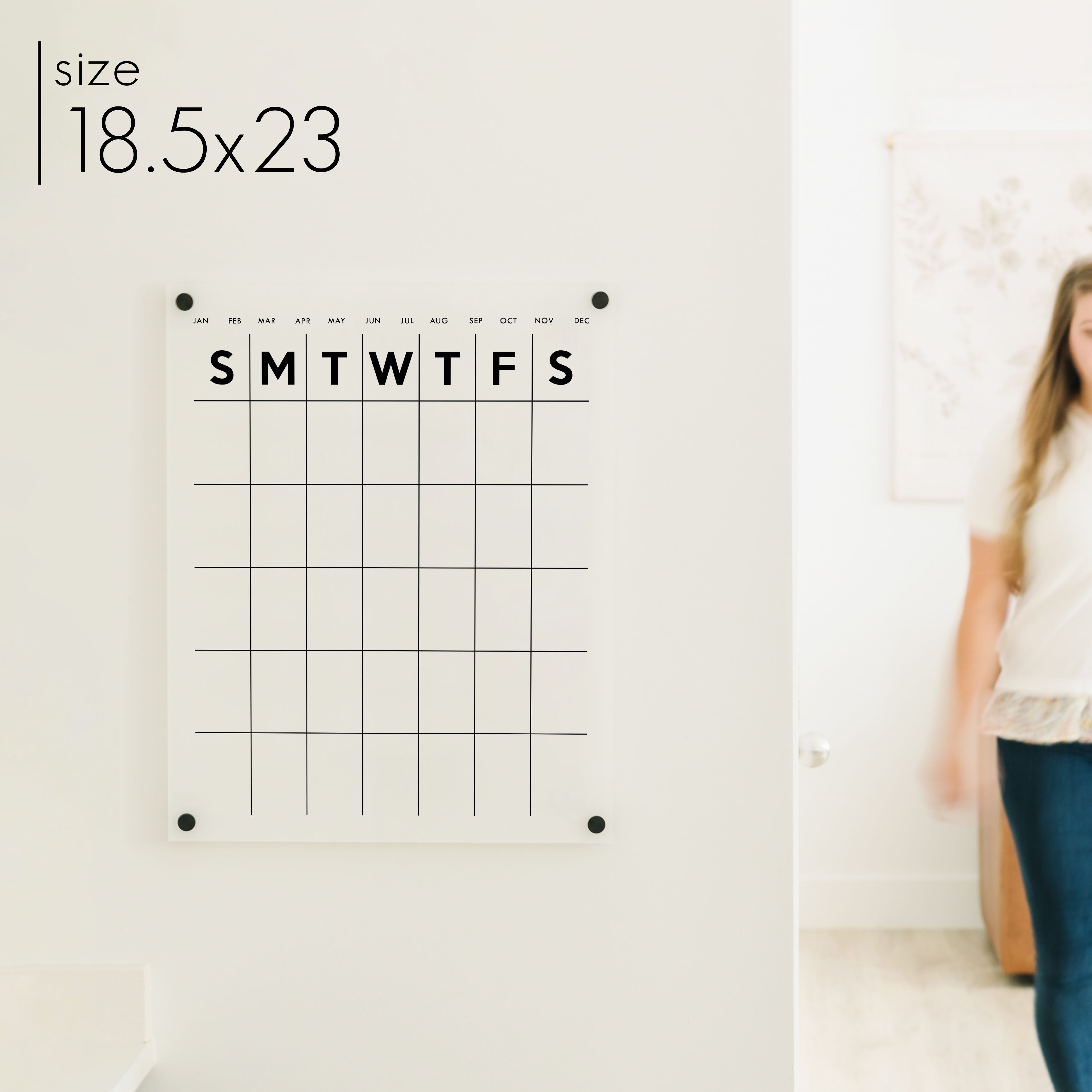 Monthly Frosted Acrylic Calendar | Vertical Minimalist