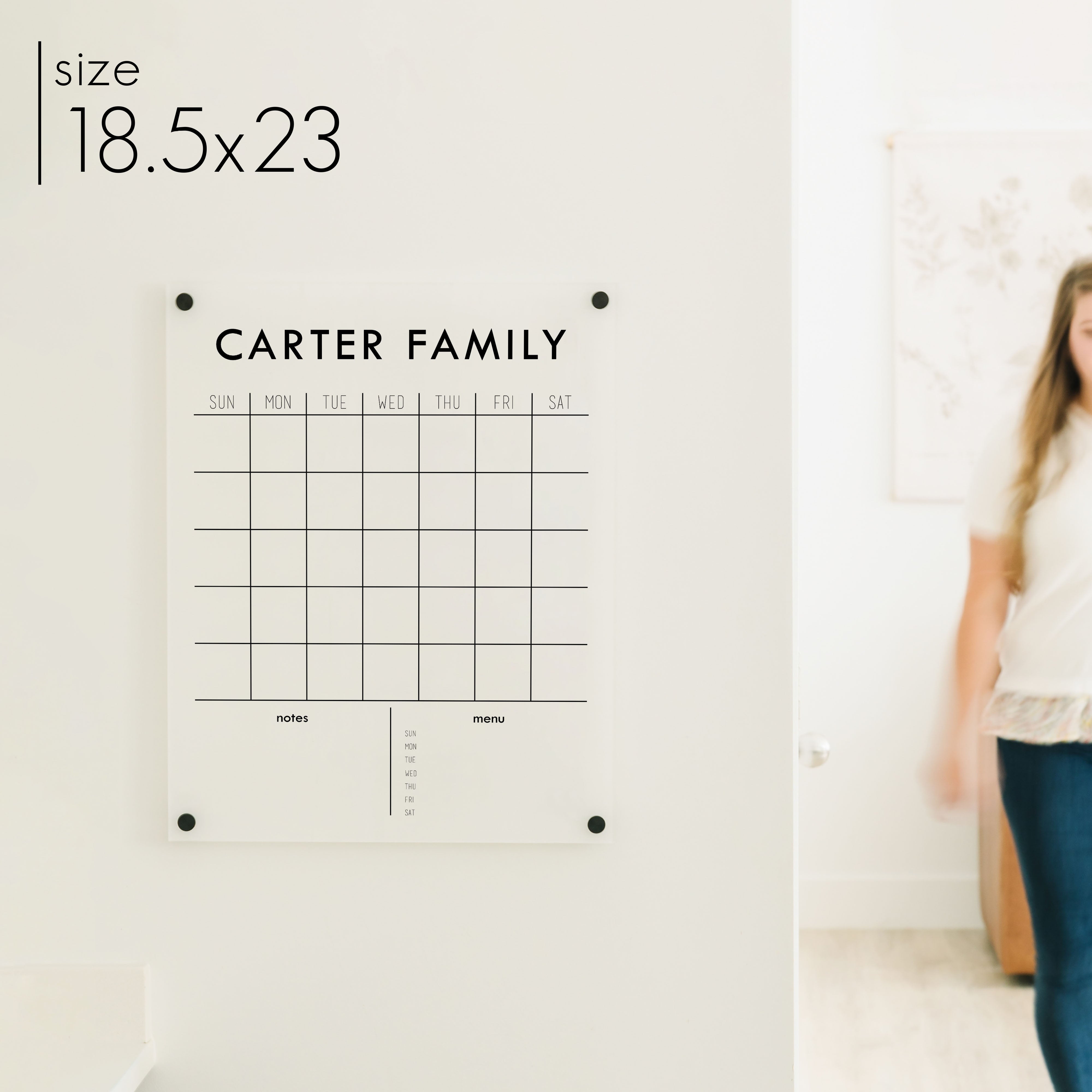 Monthly Frosted Acrylic Calendar + 2 Sections | Vertical Madi